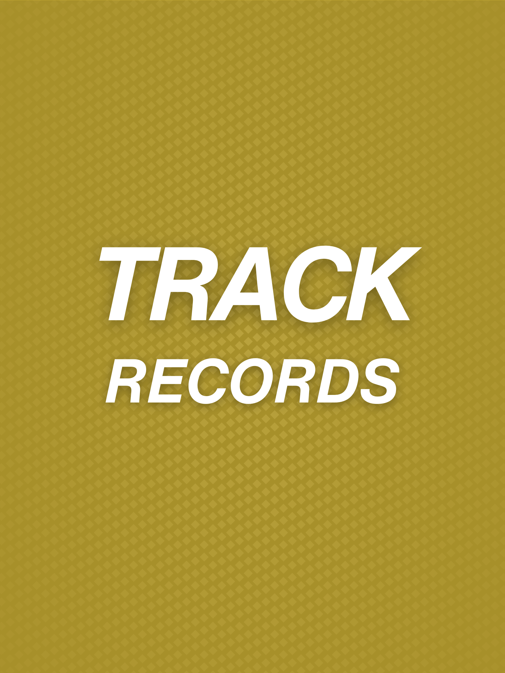 Cover image with the words "TRACK RECORDS" in bold white text on a gold textured background.