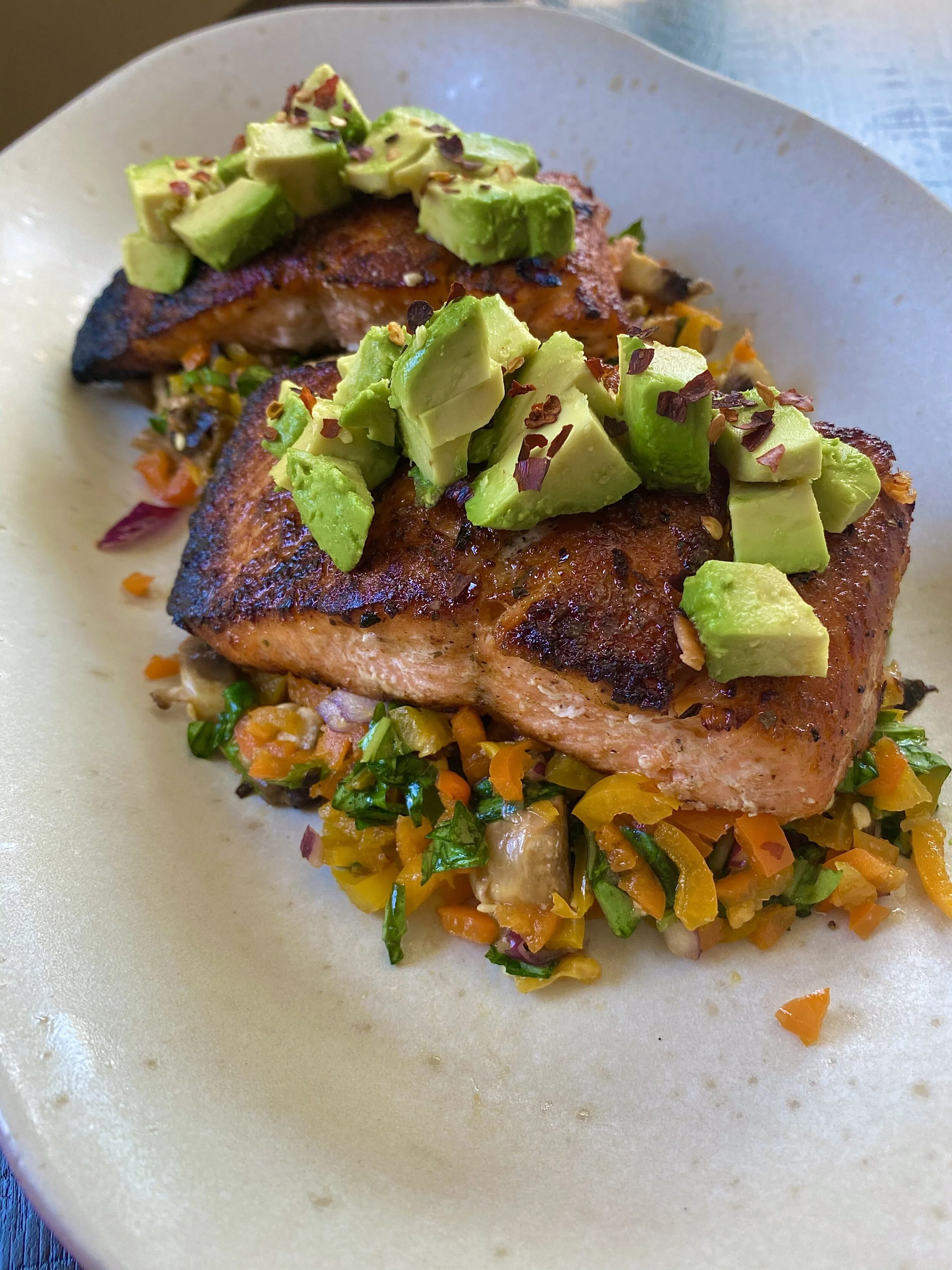 Salmon & Bell Pepper Slaw Recipe