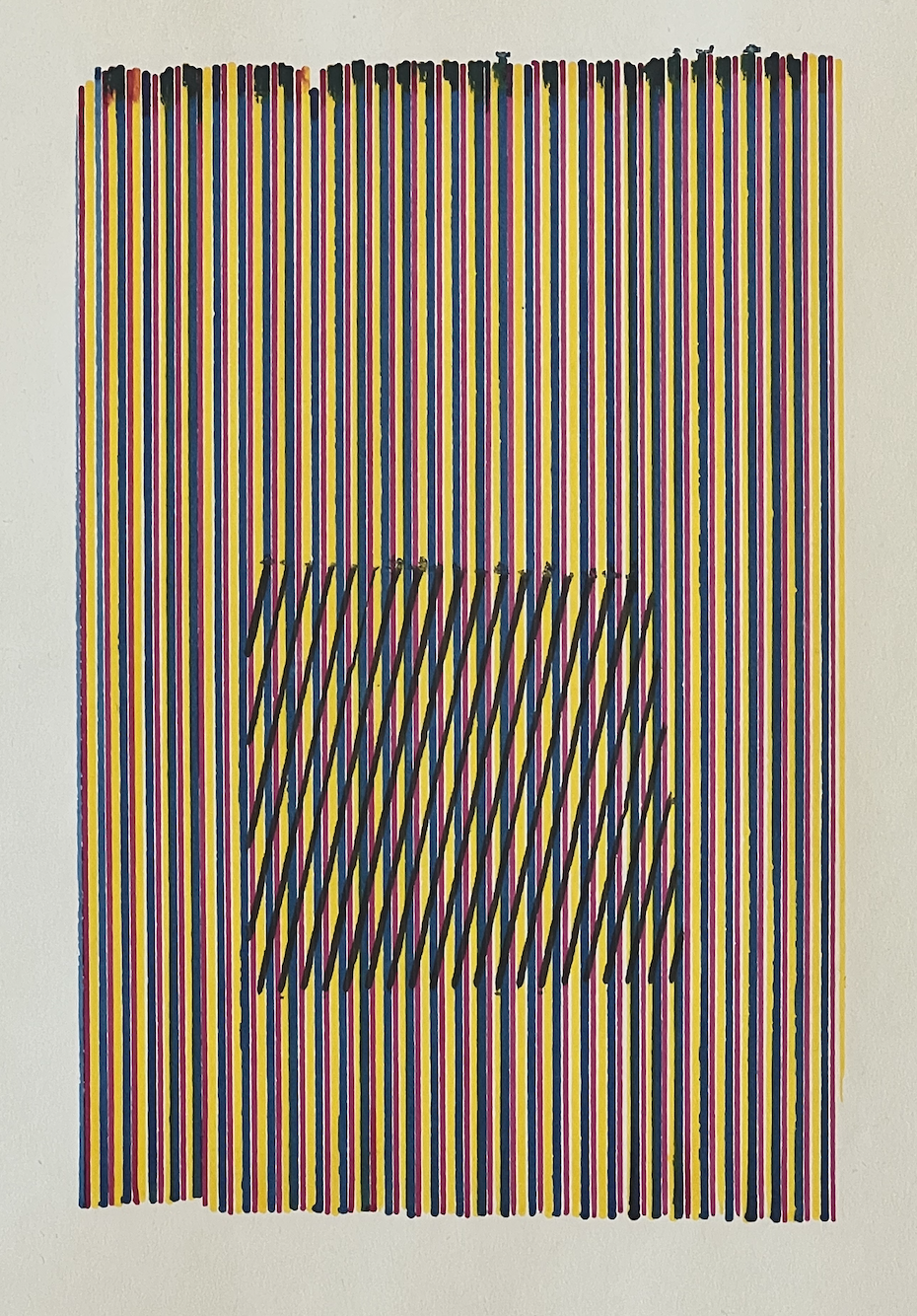 Untitled, Moiré Drawing, Pen on paper, 8 1/2 x 11 inches