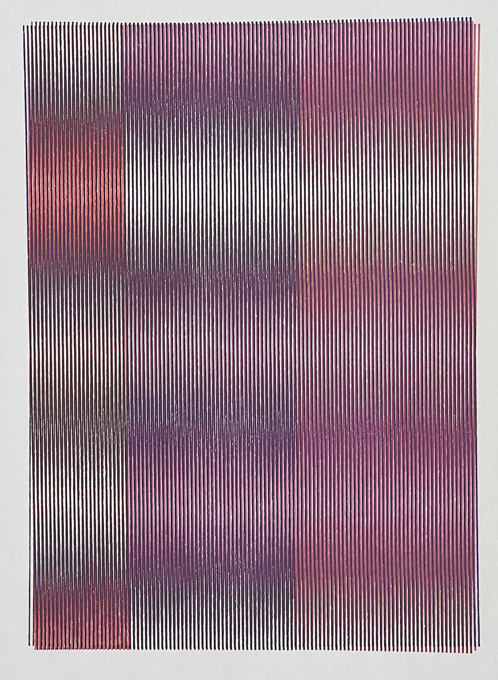 Untitled, Moiré Drawing, Pen on paper, 8 1/2 x 11 inches