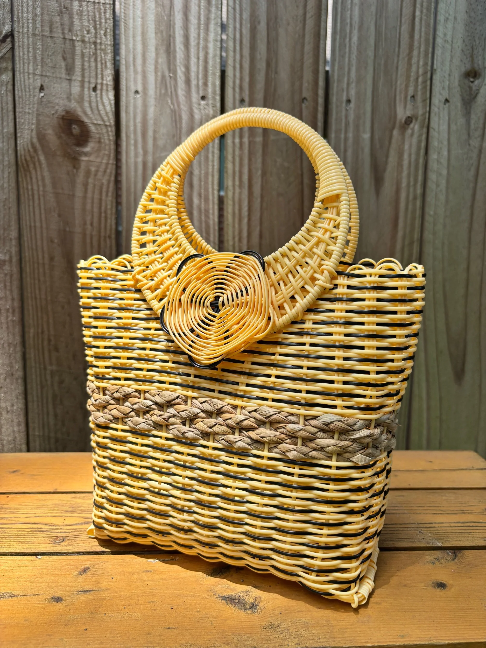 Handmade  from recycled plastics.