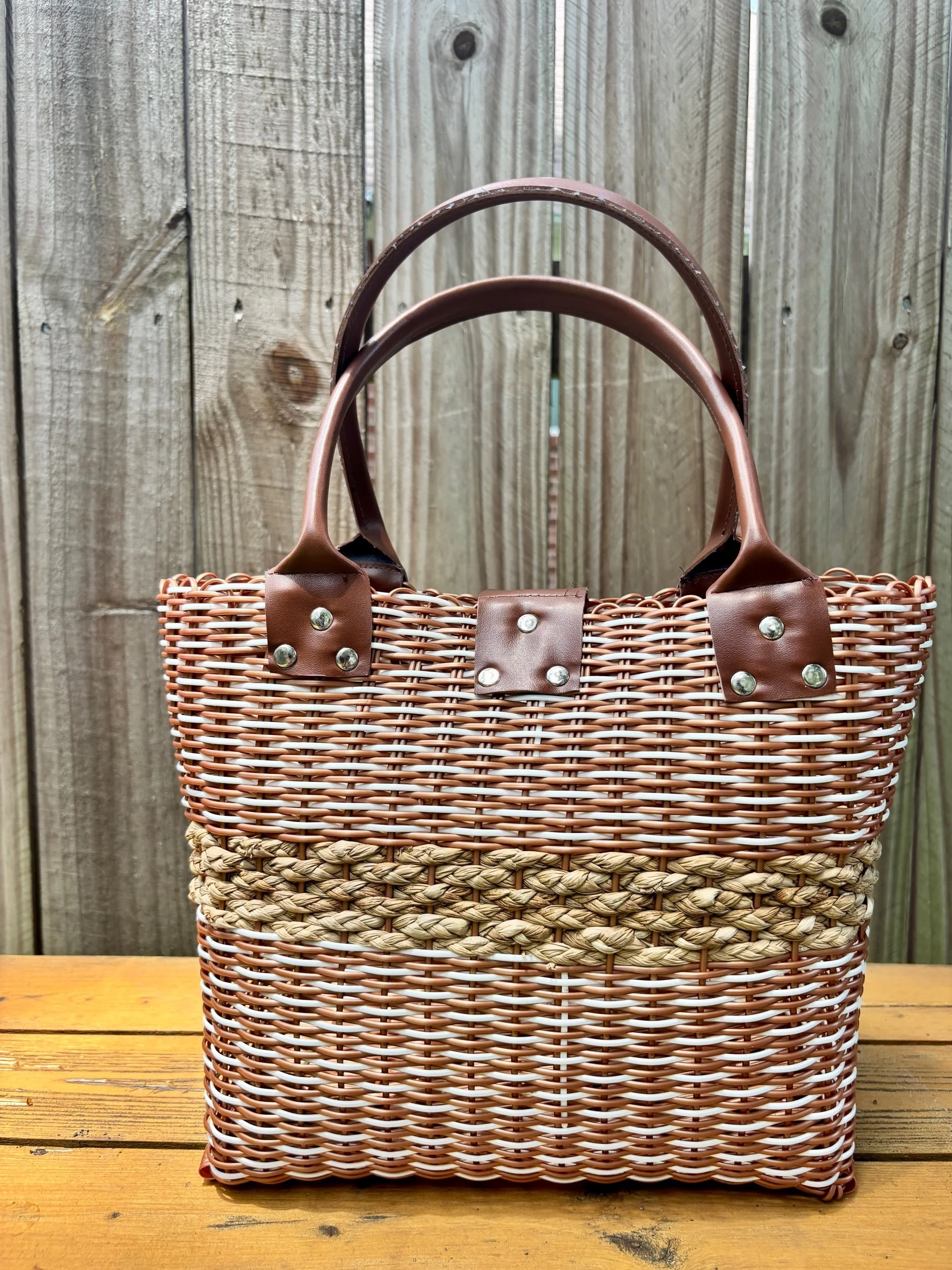 Handmade bags beige colored with tule.