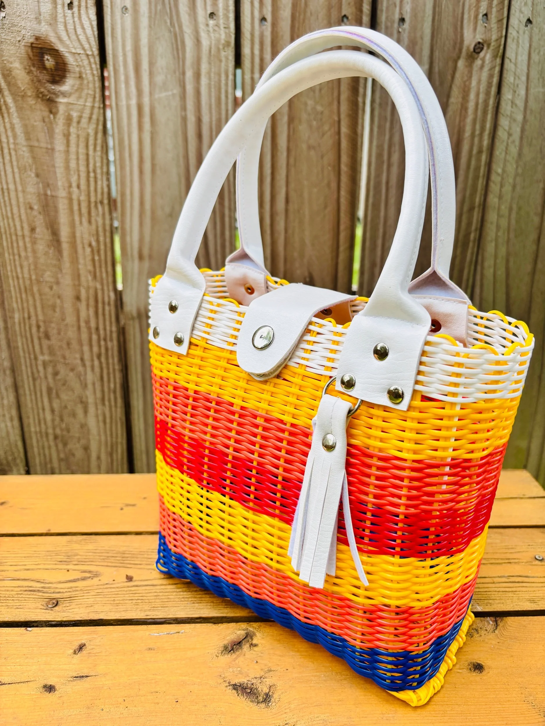 colorful handcrafted handbag