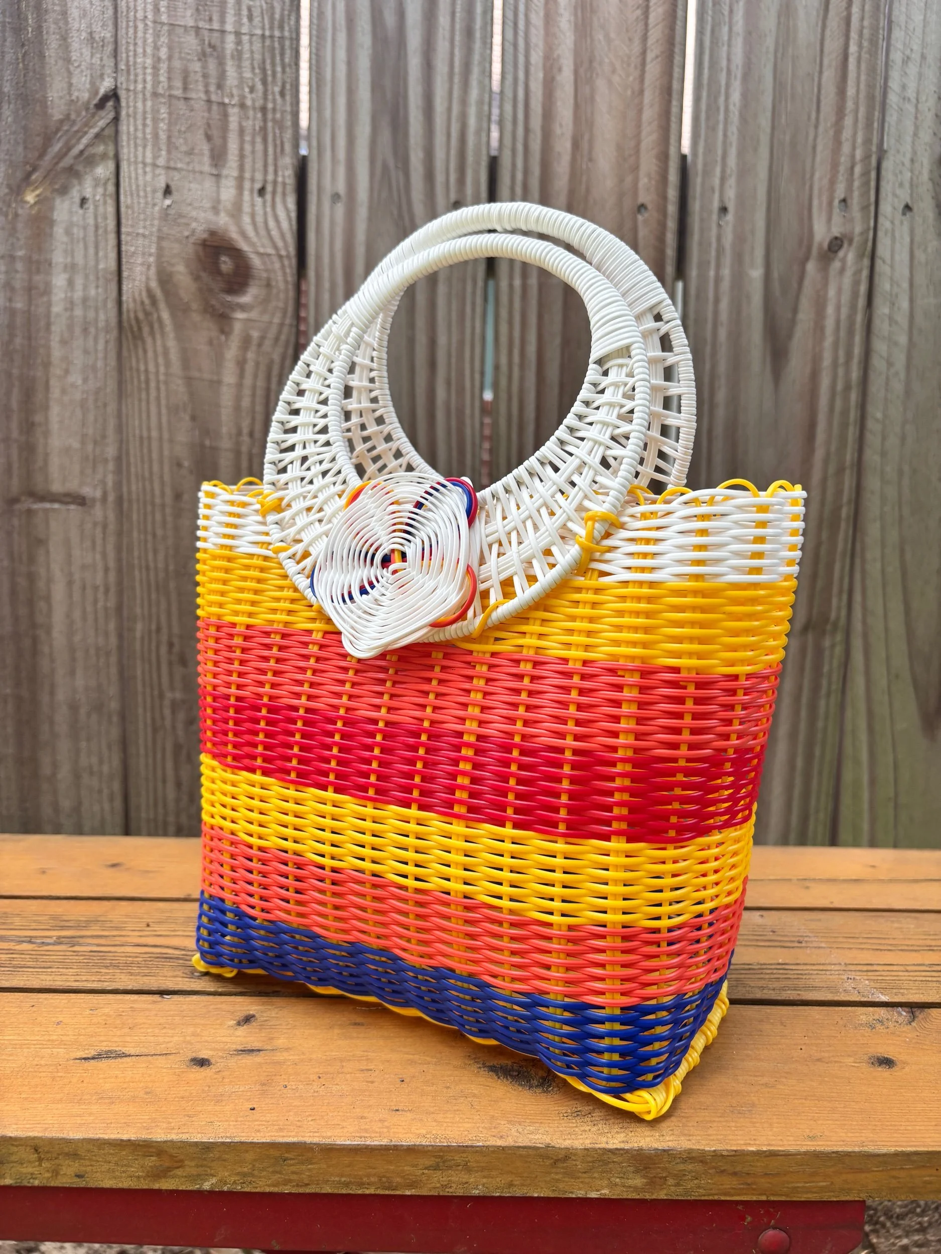 handbags made from recycled plastics.