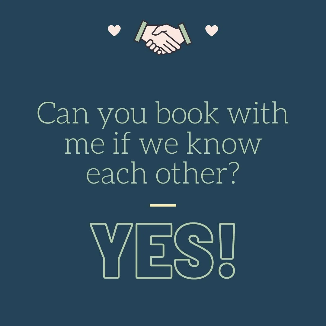 Can I help you if I know you? Short answer: Yes.
I want to be able to help everyone! If you&rsquo;re nervous about knowing me, I offer the option to block out either of our faces for comfortability. I follow all ethical procedures in order to make s