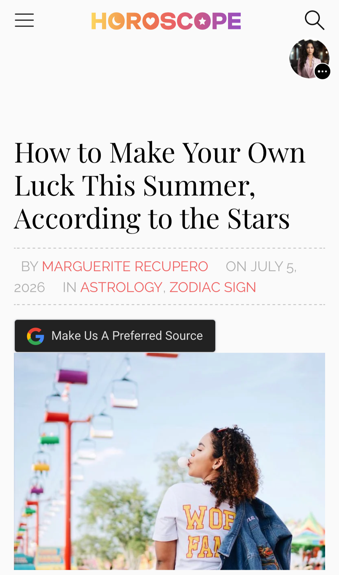 How to Make Your Own Luck This Summer, According to the Stars