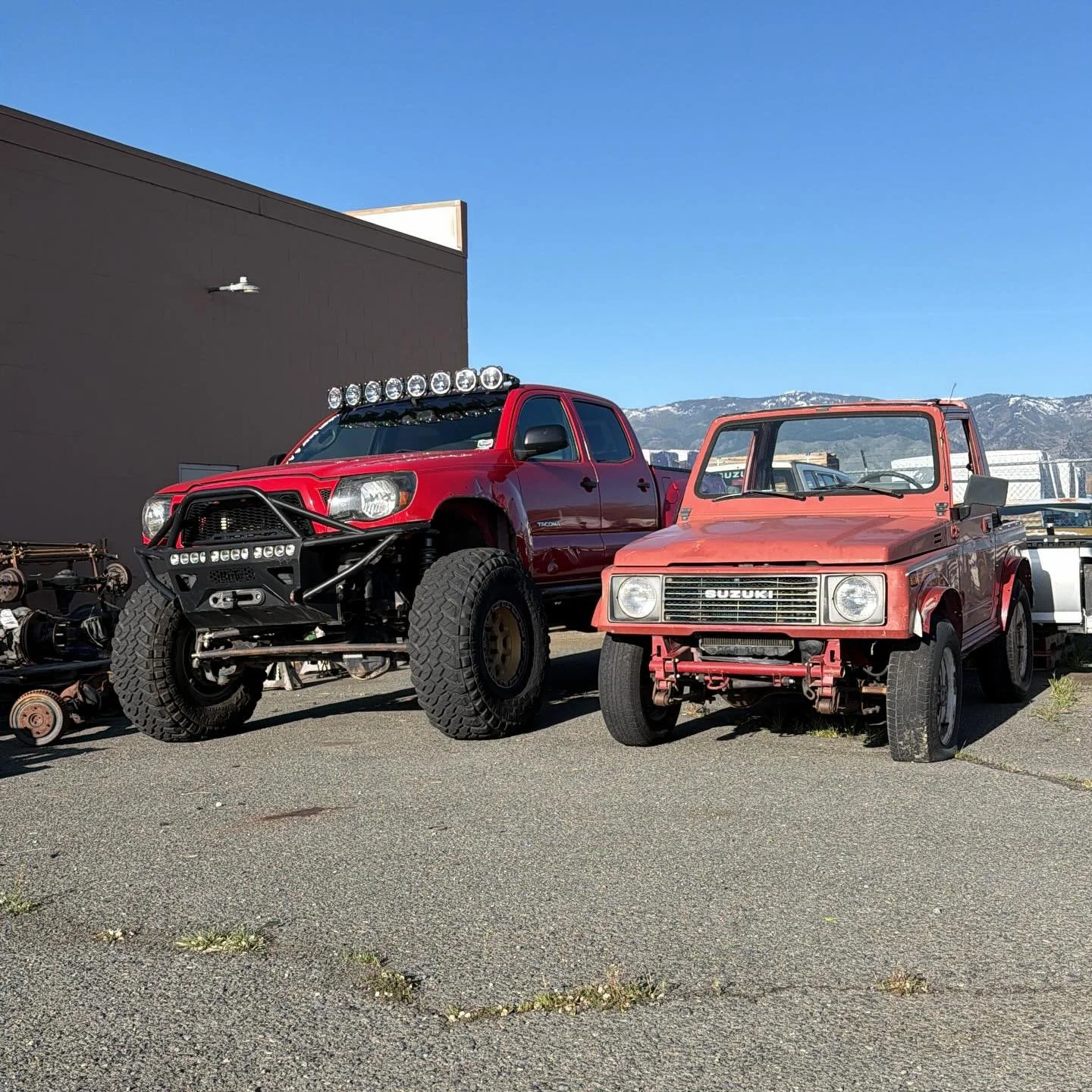 Red seems to be the theme around here. Should we build a Samurai next? #martecengineering #martectacomakit #toyota #tacoma #suzukisamurai