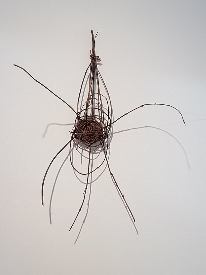 Addiction Creature, Red willow and sinew, 2016.
