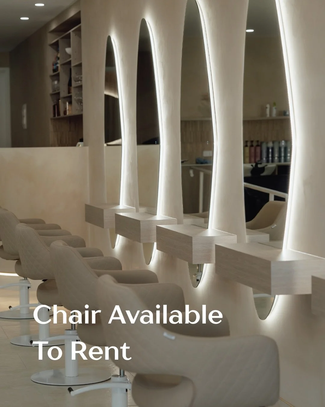 RENT A CHAIR AVAILABLE 

Your clients. Your hours. Your business. Without the cost of running an entire salon. 

Whats included 
✦ Fully equipped styling stations ready to walk into and work.
✦ Complimentary refreshments for you and your clients. 
✦ 