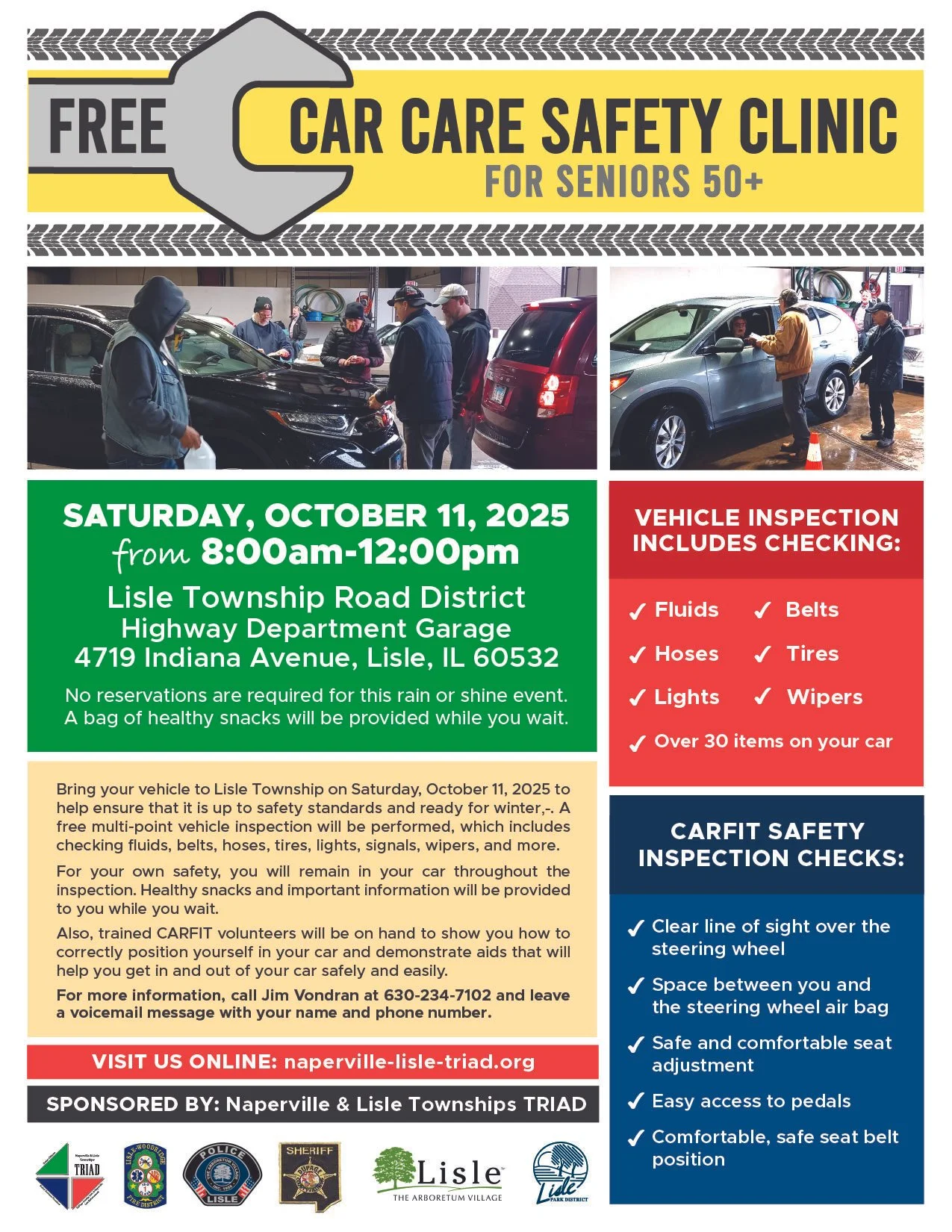 Free Car Care Safety Clinic for Seniors 50+ Hosted by TRIAD