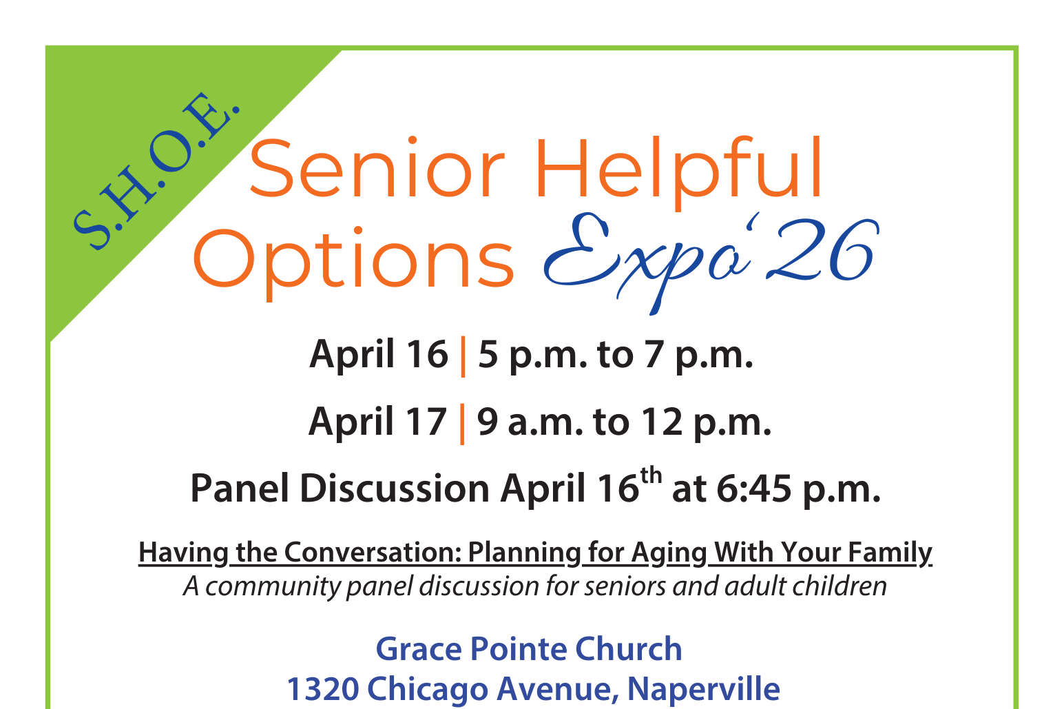 Senior Helpful Options Expo (S.H.O.E.) hosted by Naperville Lisle Triad