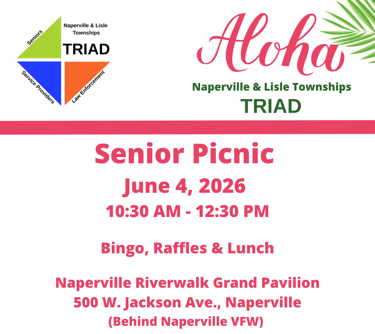 Aloha Senior Picnic hosted by Naperville &amp; Lisle Townships TRIAD