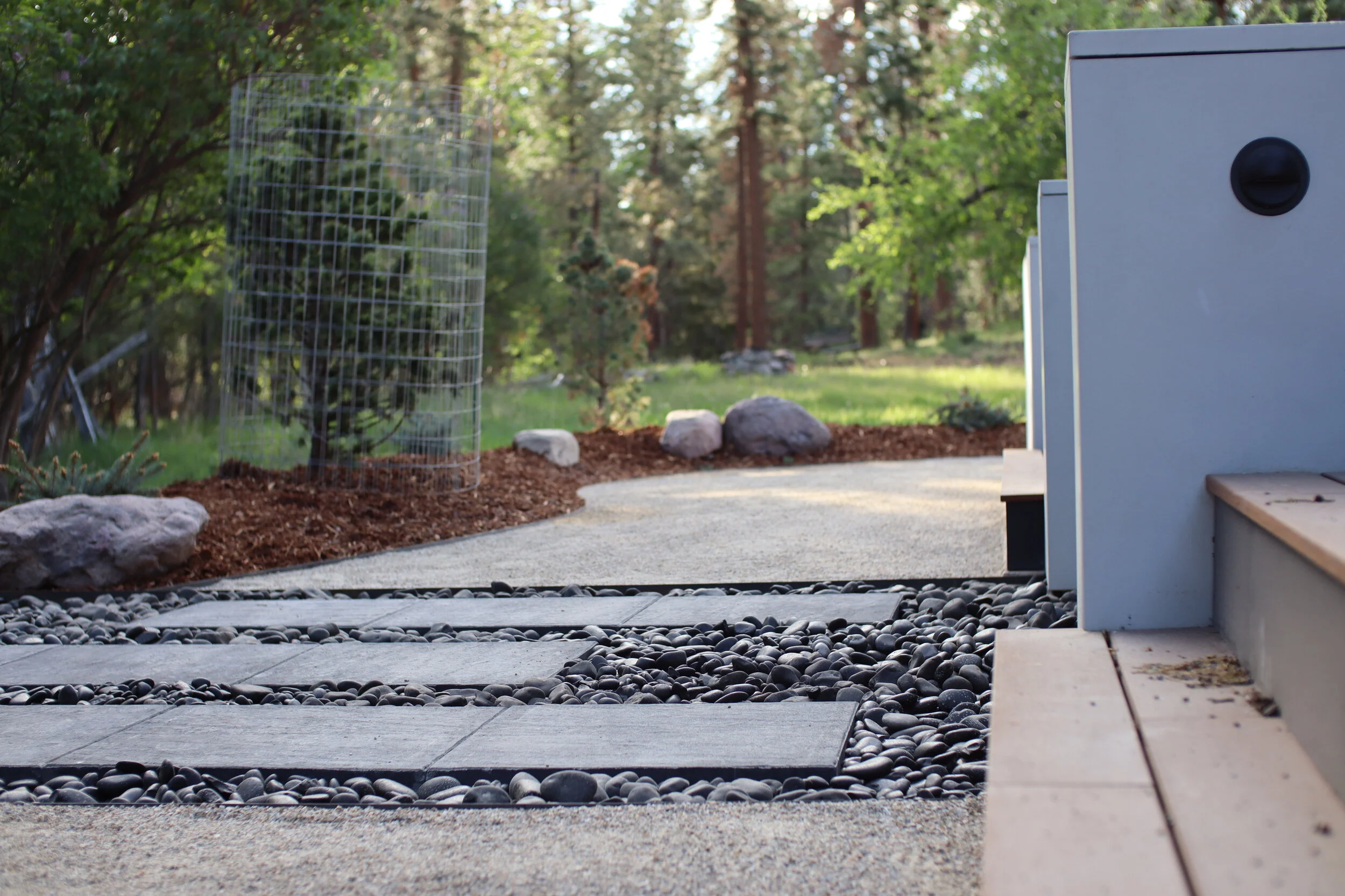 Modern landscaping pathway in Missoula Montana