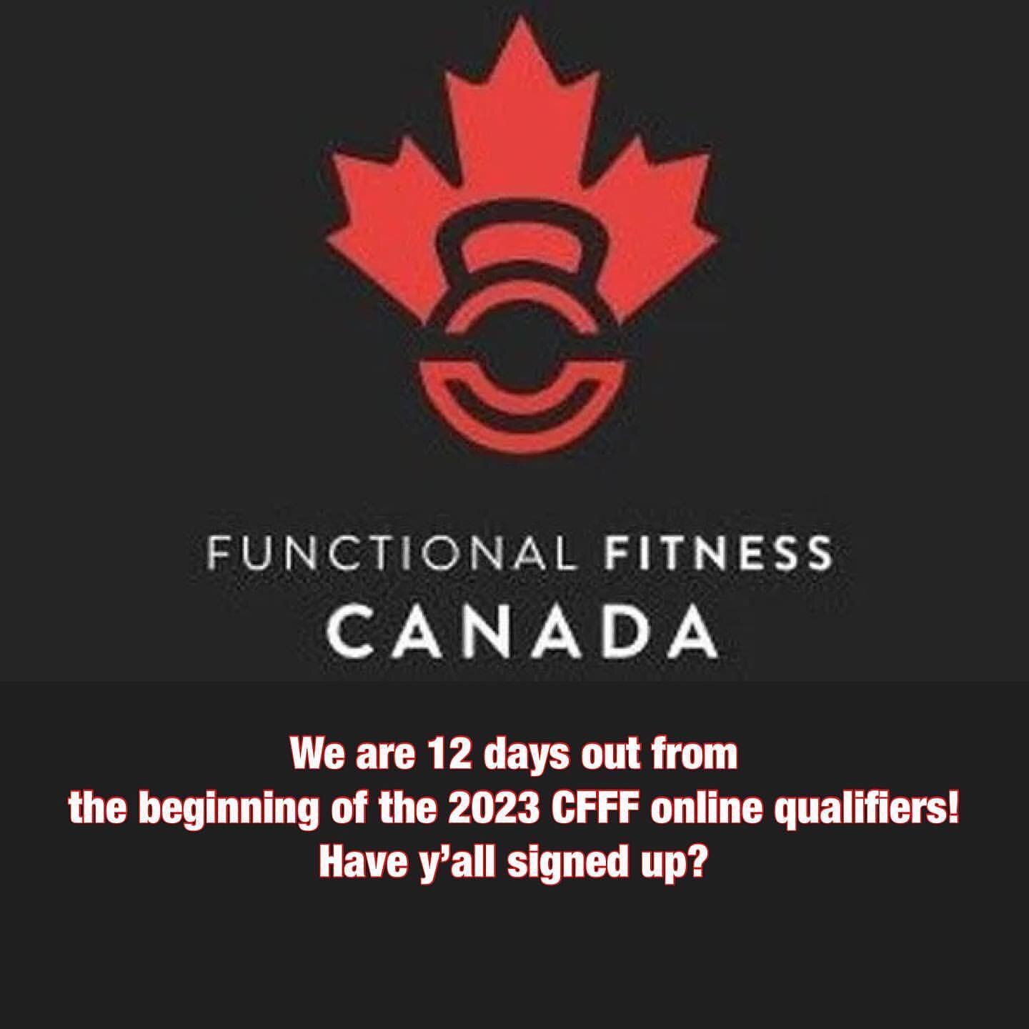 🚨🚨🚨Ontario athletes!!🚨🚨🚨
.
Register for the CFFF Online Qualifiers.
.
Maters April 13-16
Seniors &amp; Juniors April 20-23
.
Registration link in bio. 
.

Posted @withregram &bull; @canadian_functional_fitness 🚨 CFFF ONLINE QUALIFIERS 🚨 
Don&