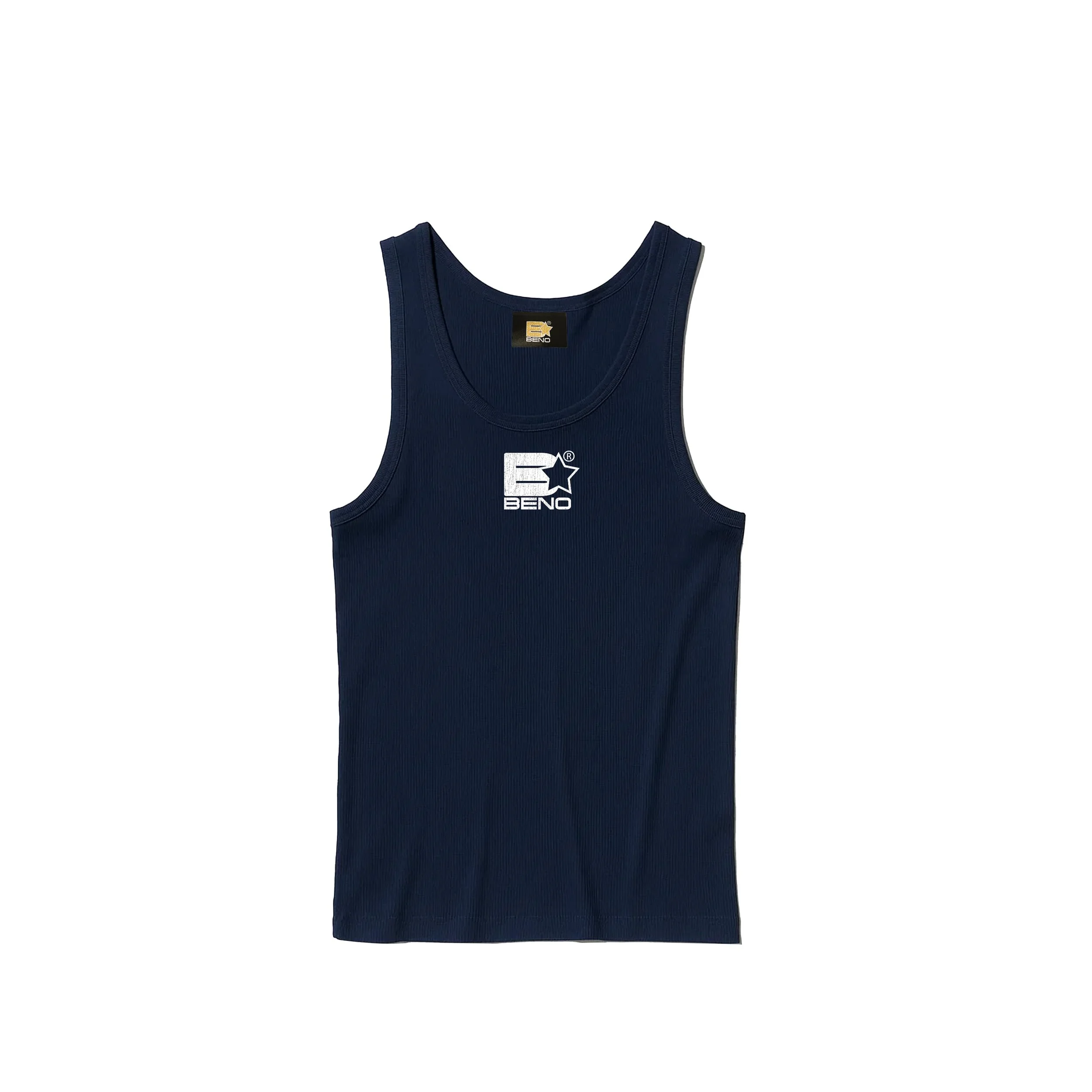 Beno "Classic Logo" Heavy Ribbed Tank Top Navy