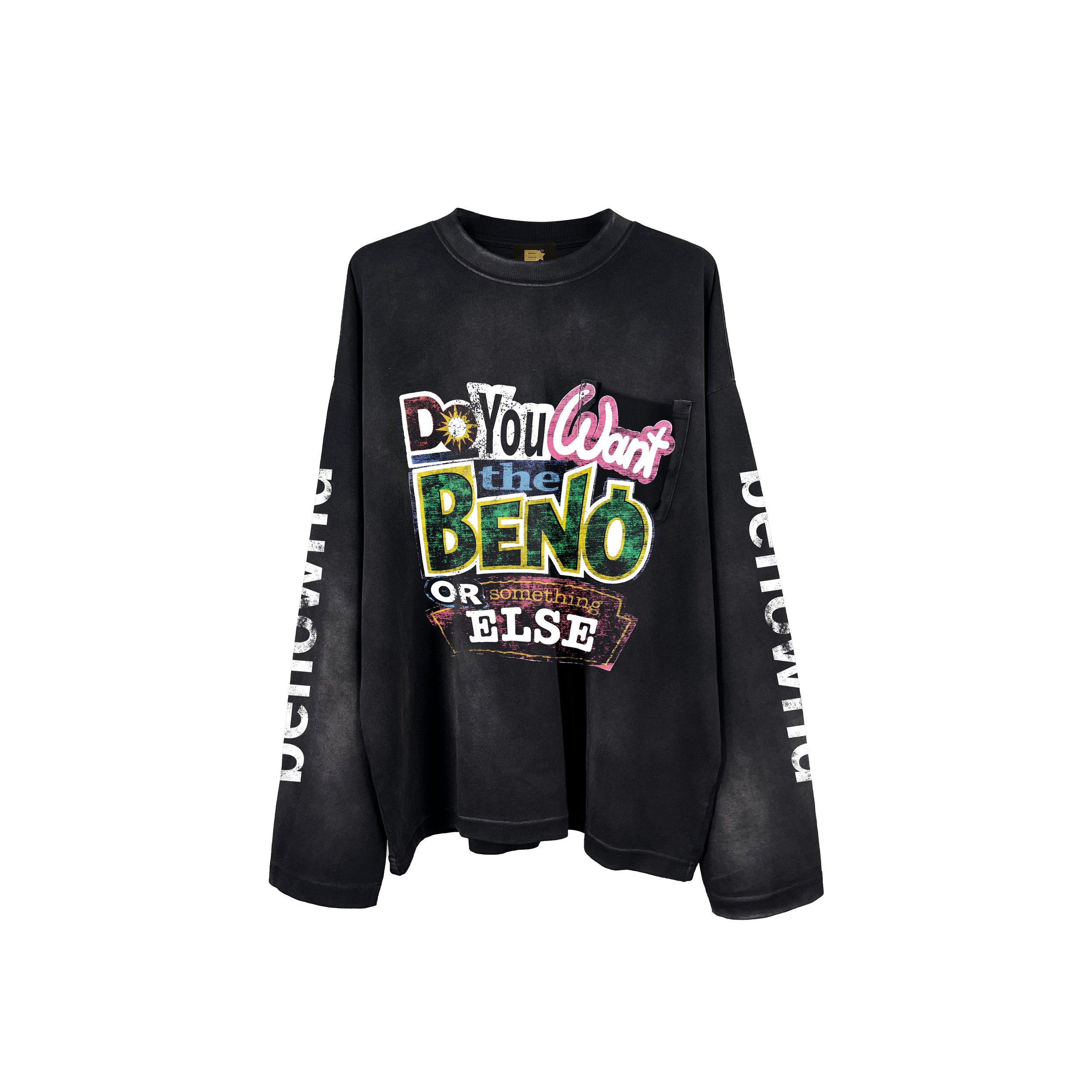 BENO "DO YOU WANT BENO?" SPRAY BLACK L/S