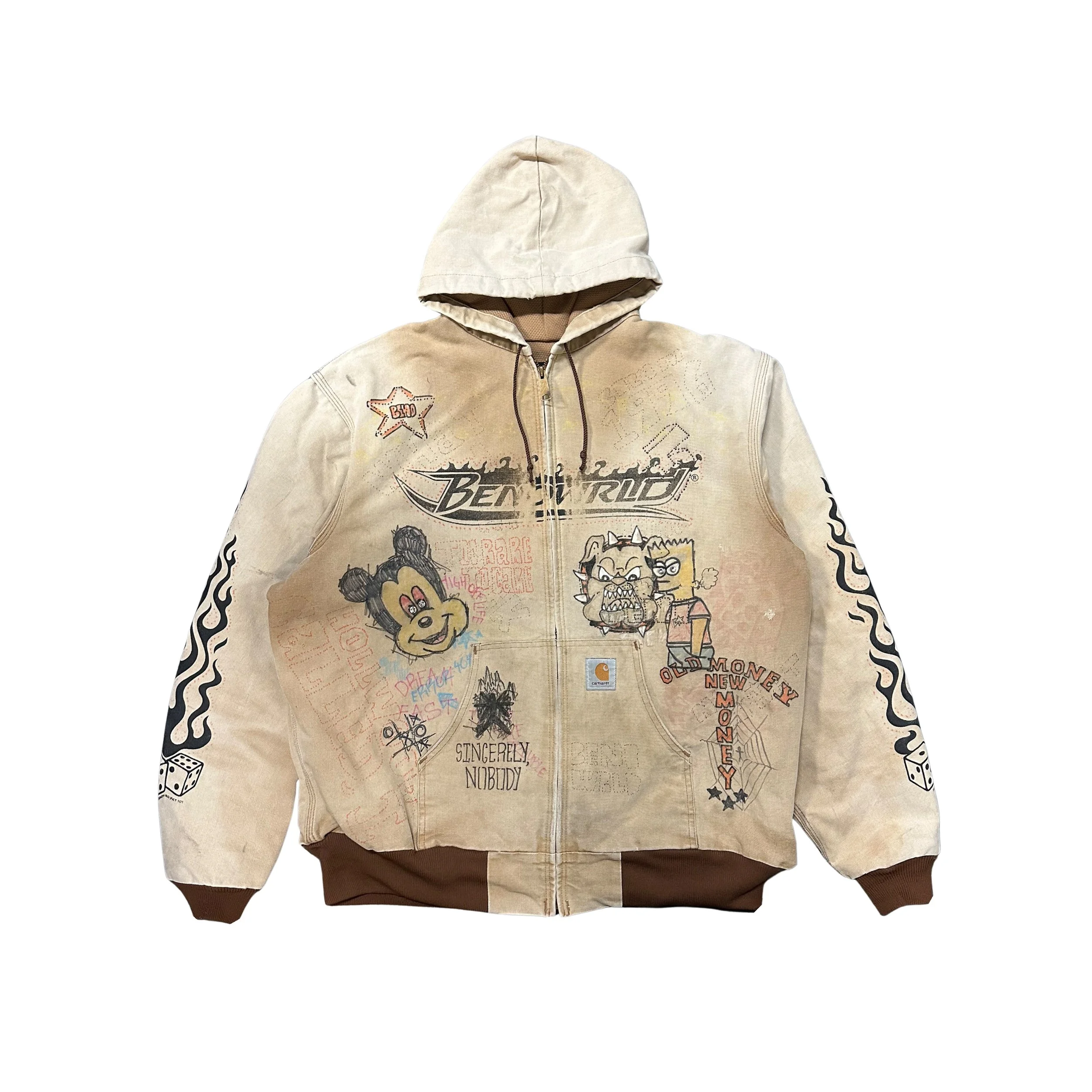 Beno x Vintage Carhartt Scribble Tan 1 of 1 Jacket XL