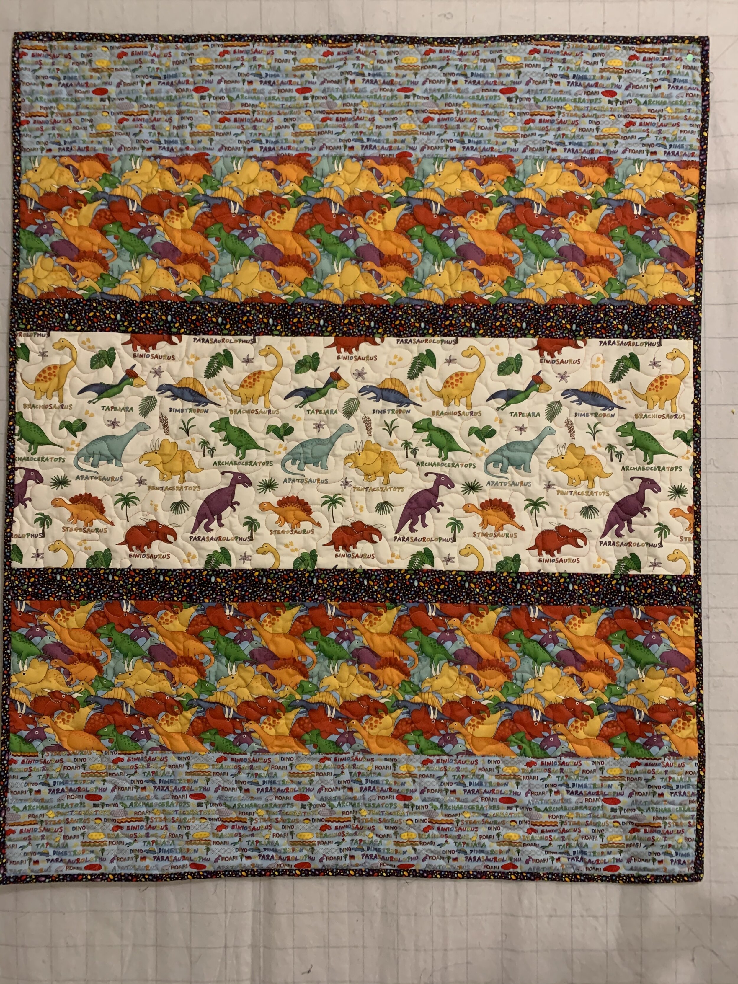 Simple Dinosaur Baby Quilt