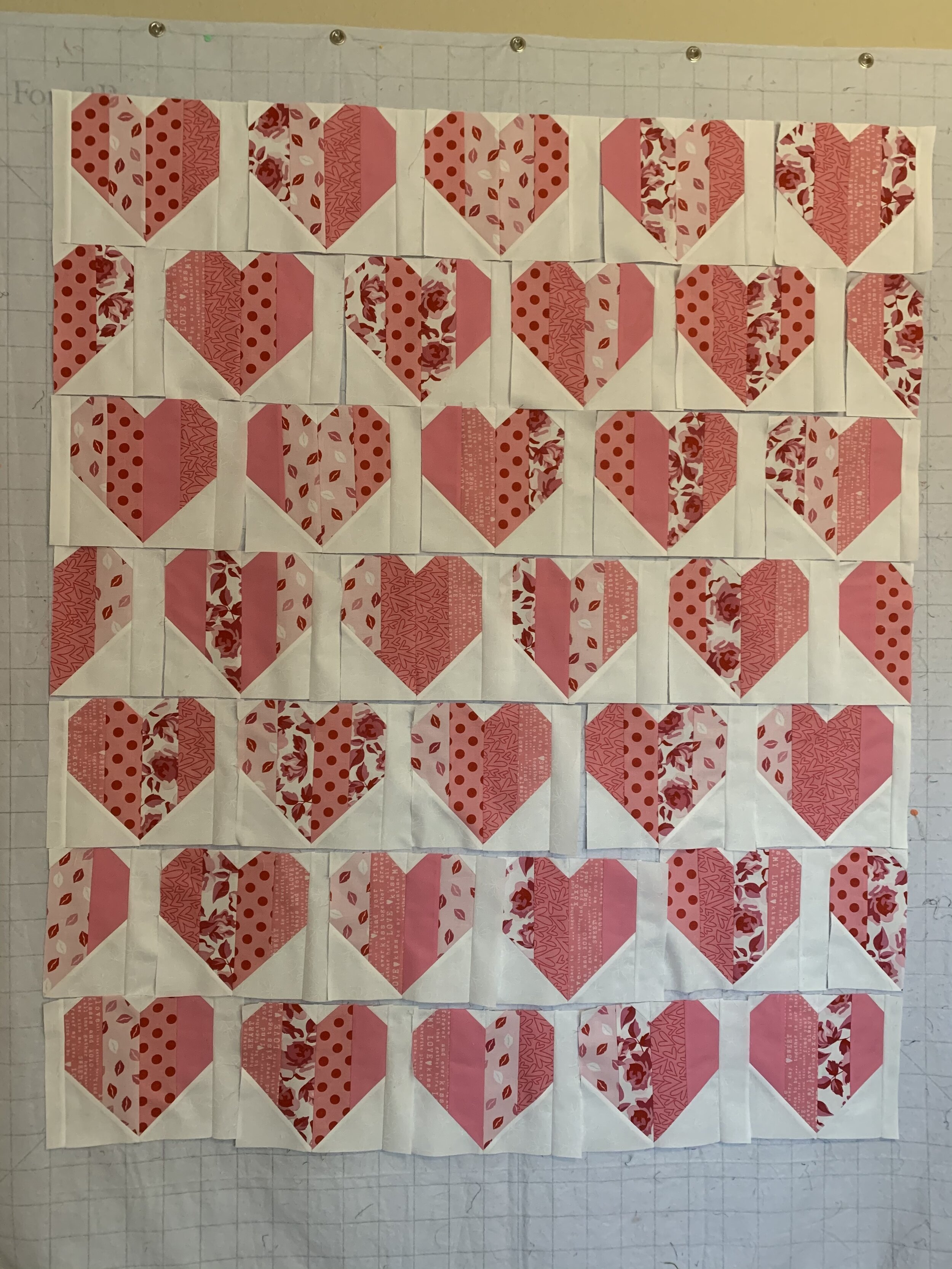 Hearts on a Line in progress