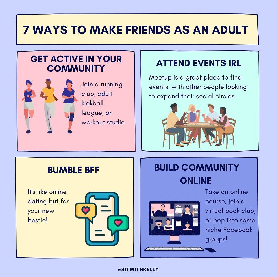 I just moved (yay) but that means its time for me to get intentional about making some new friends in Miami!

Do you have a hard time making friends? It&rsquo;s a lot harder than when we were kids, right?

I put together this list to help me. And I h
