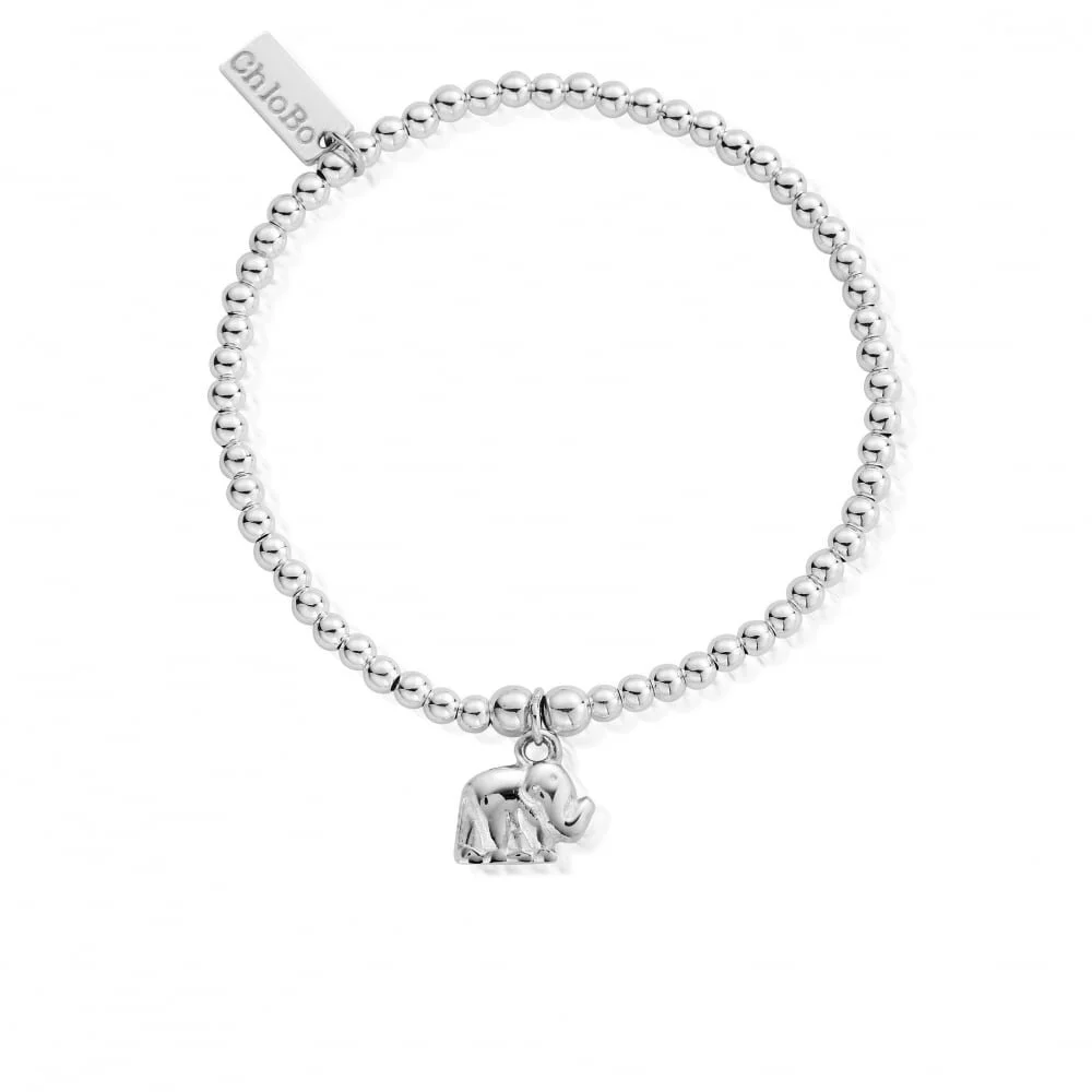 CHLOBO Cute Silver Elephant Charm Bracelet SBCC405 Chapter 79