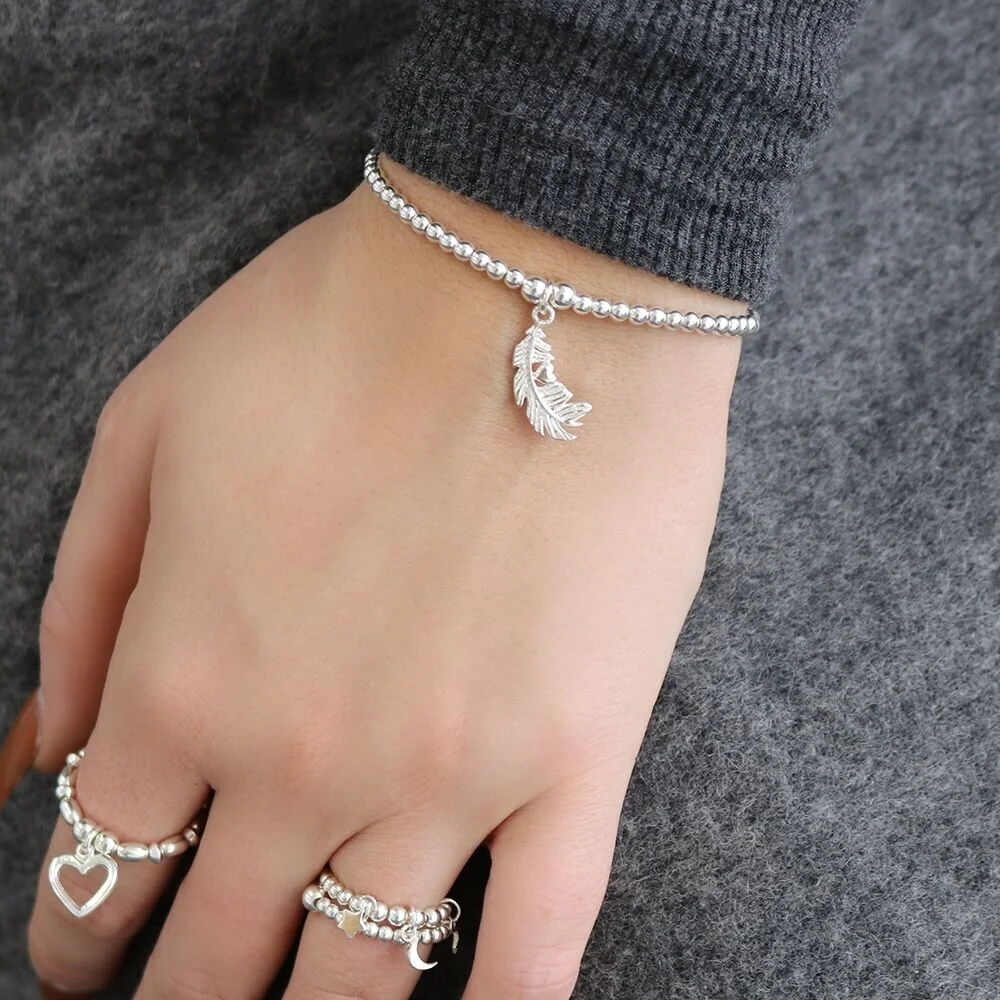 CHLOBO Cute Charm Feather Heart Bracelet SBCC596 Chapter 79