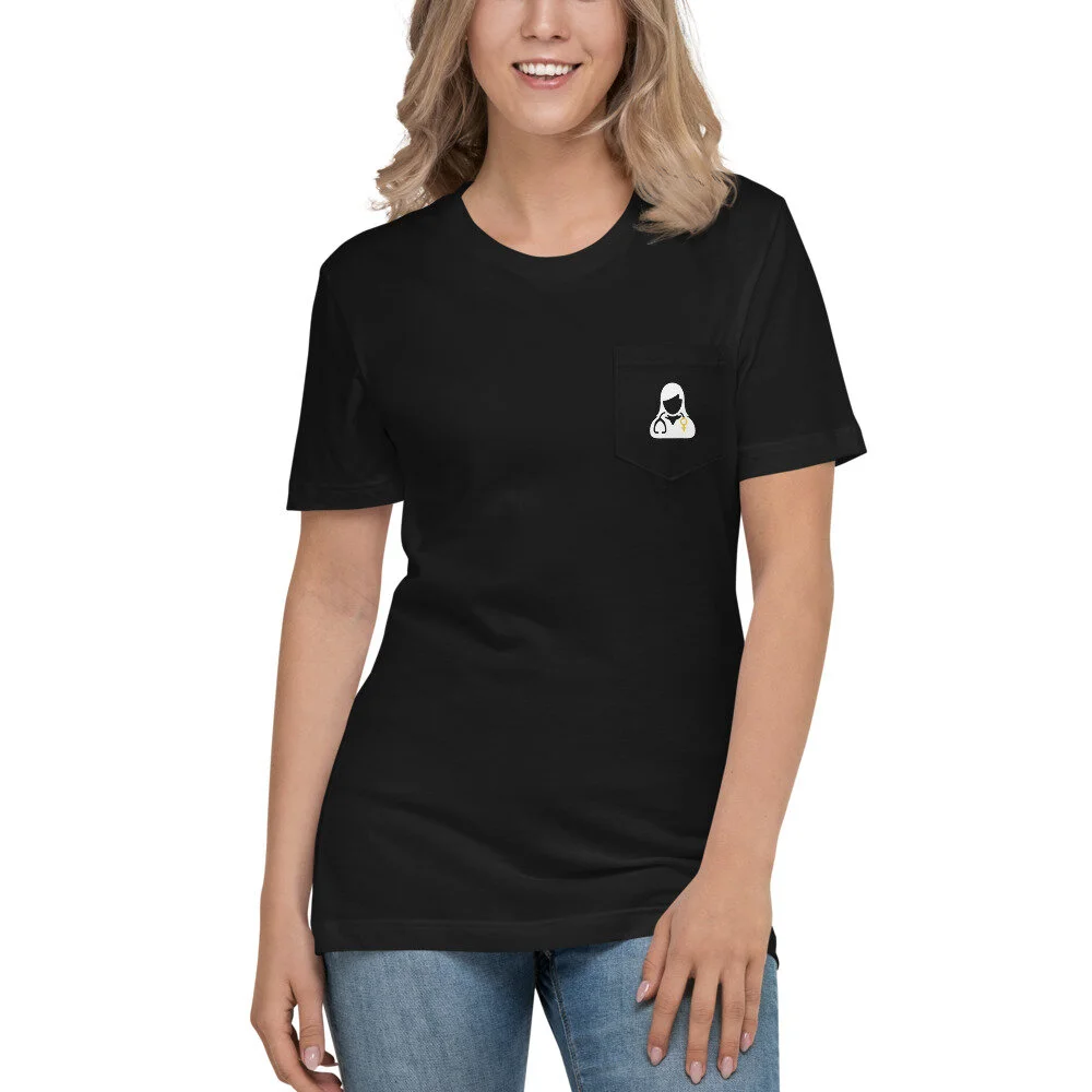 Black Pocket T-Shirt — Women in Medicine