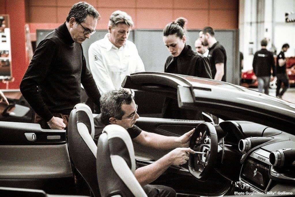 Flavio Manzoni and his team working on the interior model of the Ferrari GTC4Lusso