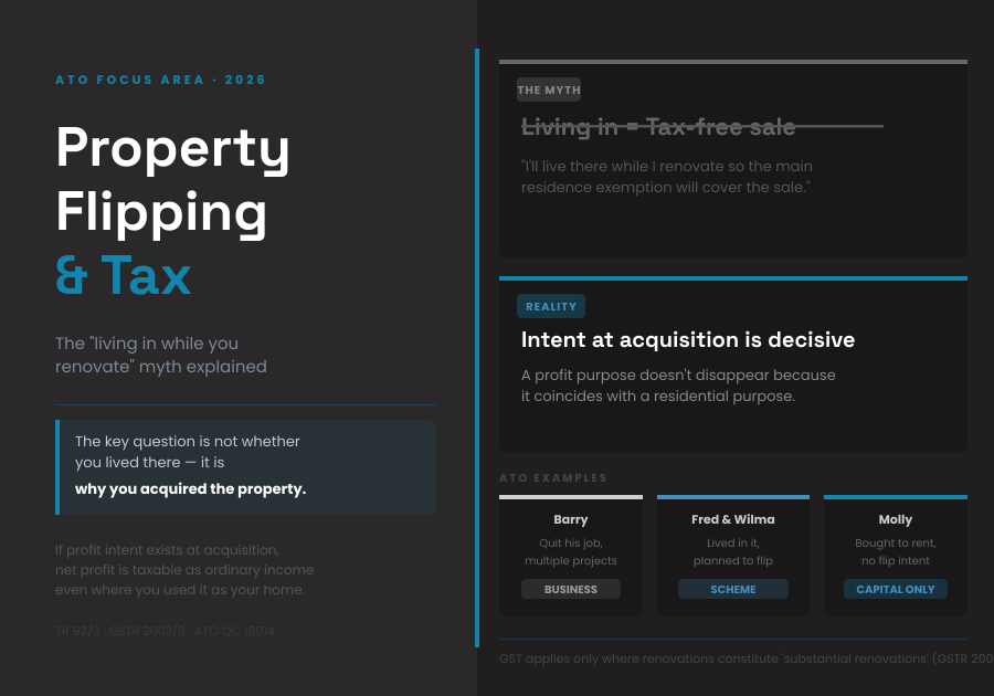 Property Flipping and Tax: Why "Living In While You Renovate" Rarely Means Tax-Free