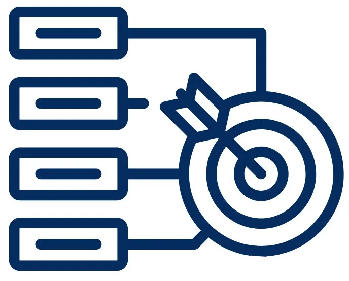 image illustrating 4 answers feeding into a marketing strategy. Used on the Executive Marketing Strategy page of Chovil & Thake