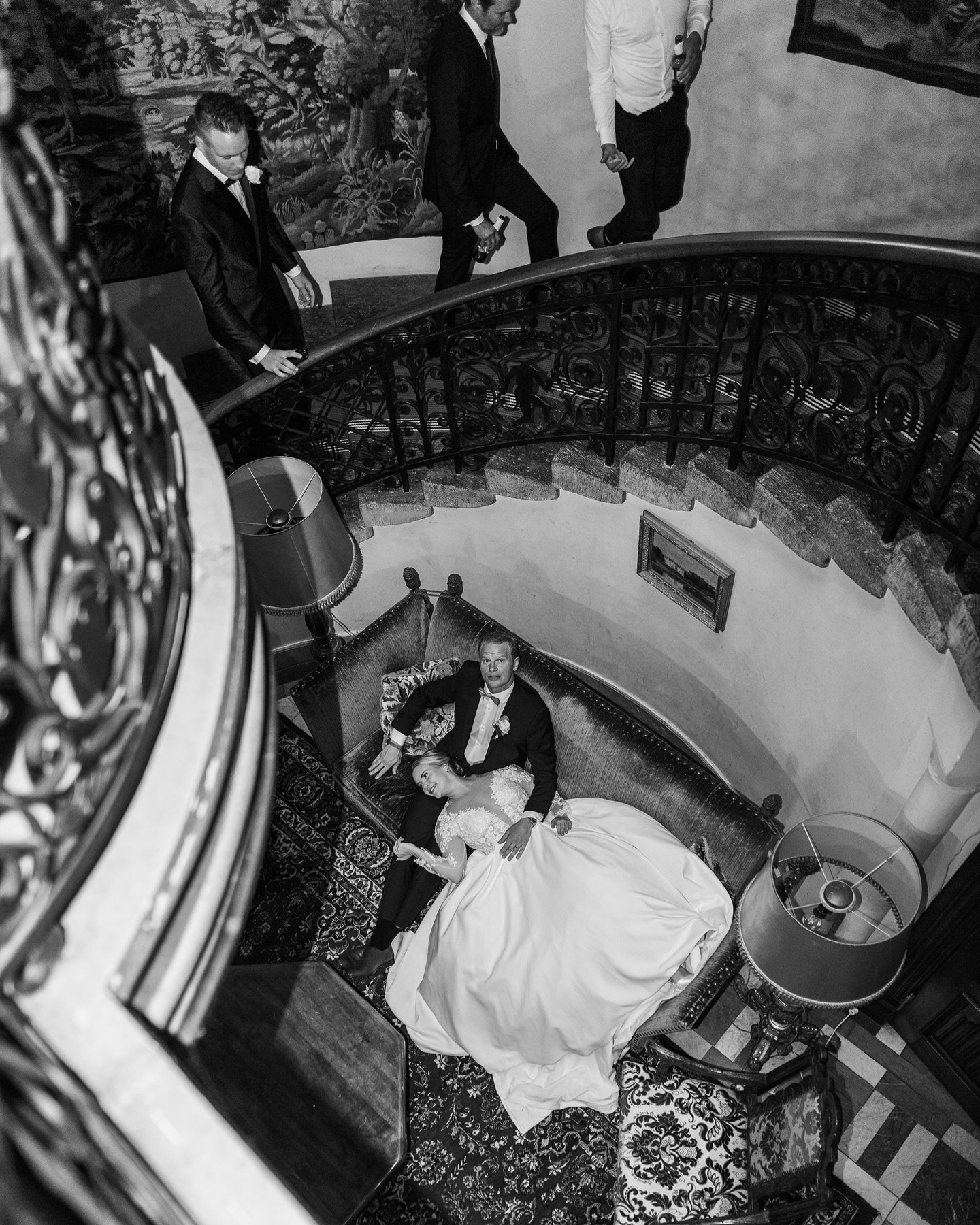 Philip &amp; Madeleine taking a break during dinner.