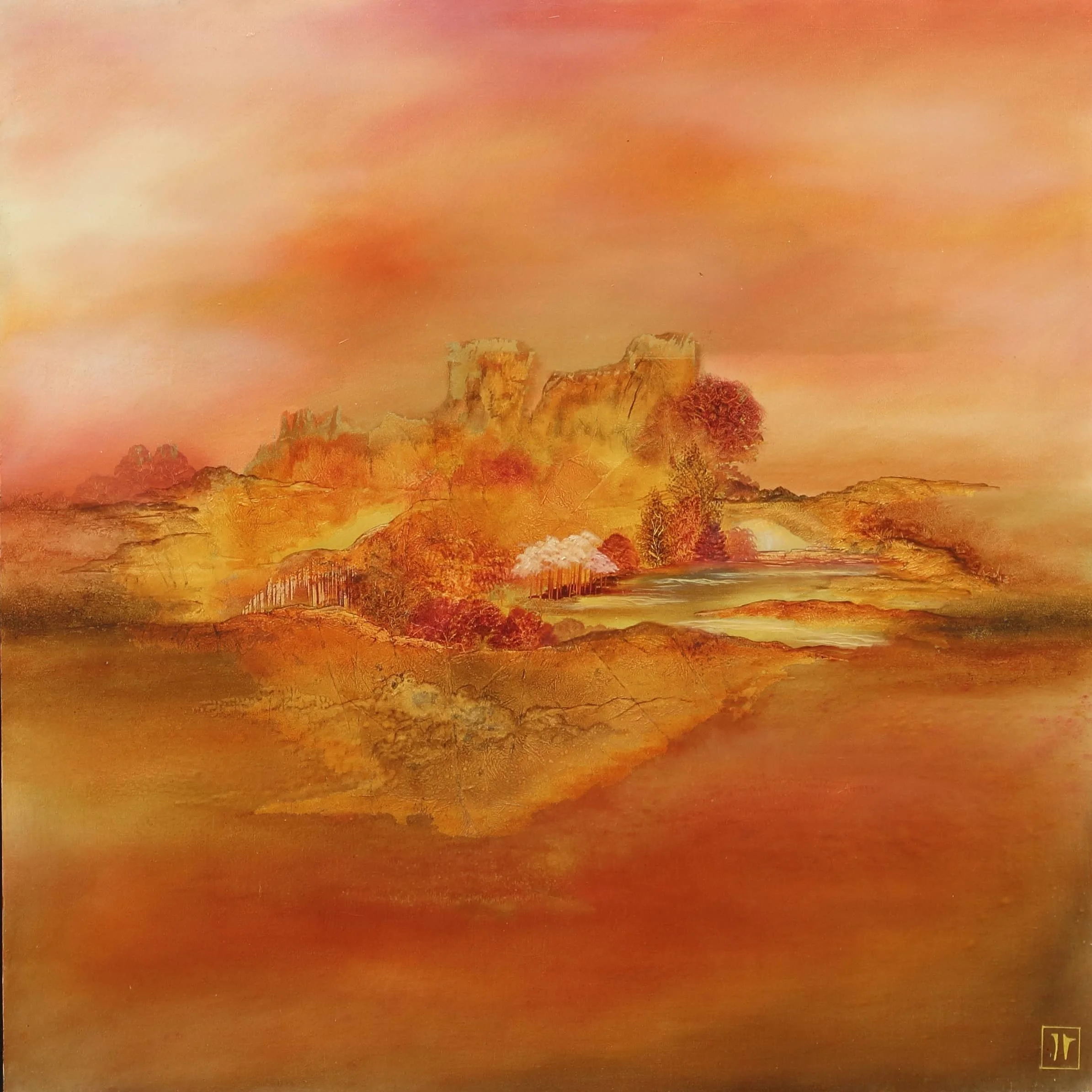 Reflets dorés d'un monde imaginaire - 60cmx60cm