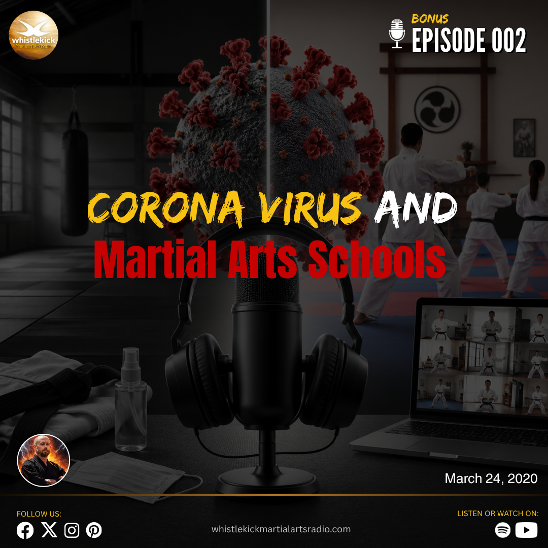 graphic of episode 002 - Corona Virus and Martial Arts Schools