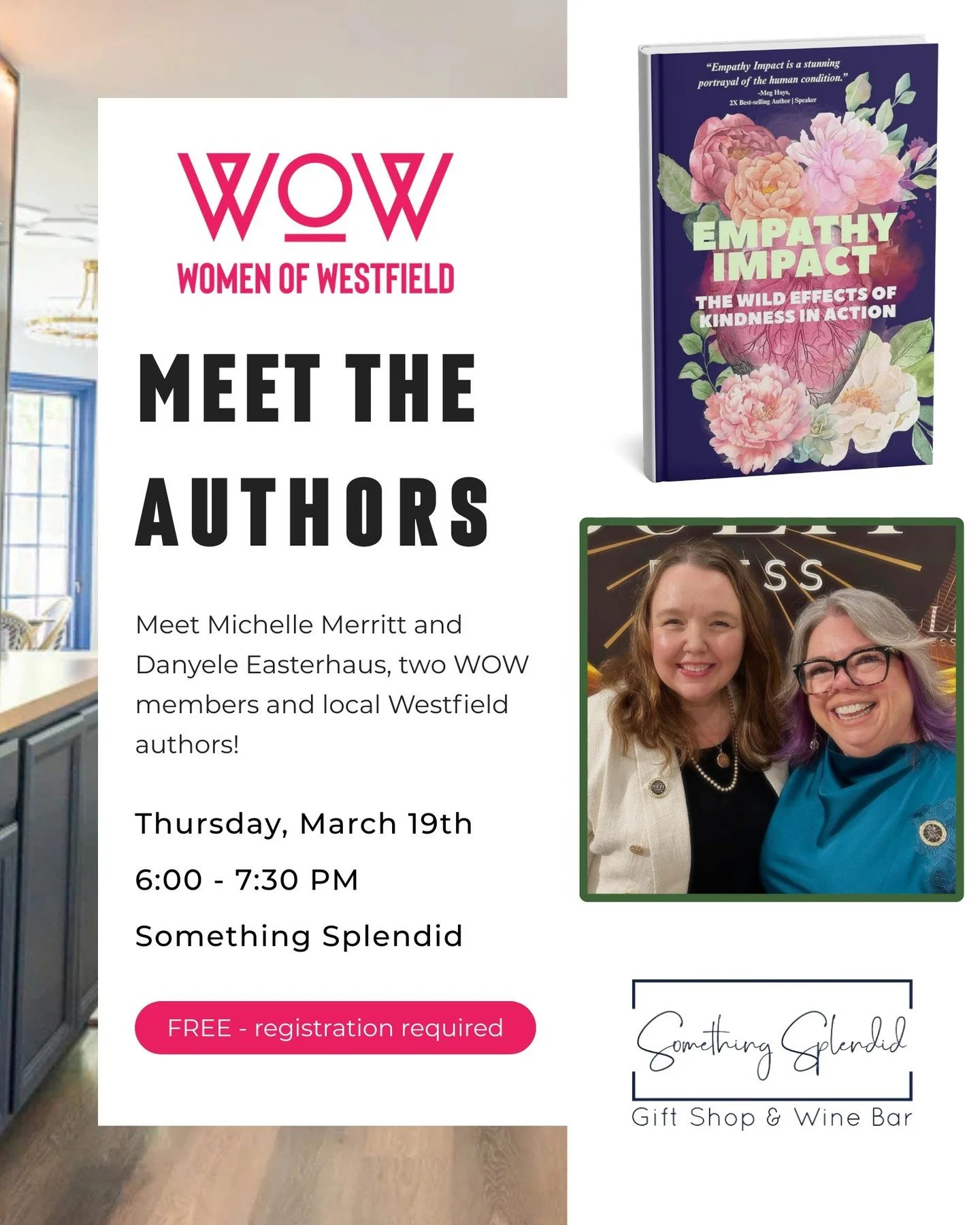Our next event is just around the corner 📖
ㅤ
Join us with local authors and WOW members Danyele Easterhaus and Michelle Merritt for a special Empathy Impact book signing at @somethingsplendidco on Thursday, March 19th! Details ⬇️
ㅤ
📚 Book Signing: 