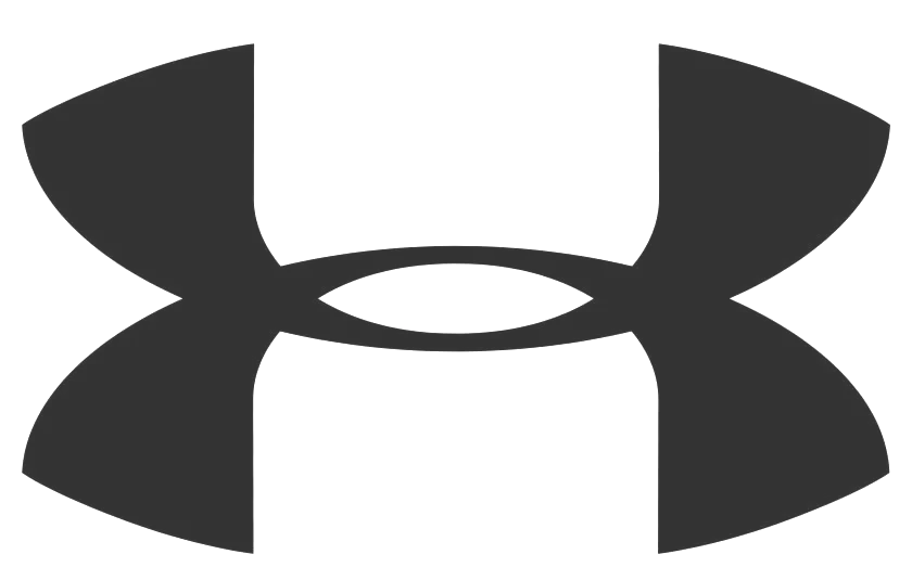A black and white logo of the Under Armour brand, featuring a stylized 'X' shape formed by the intersection of a curved 'U' and an inverted 'U'. 