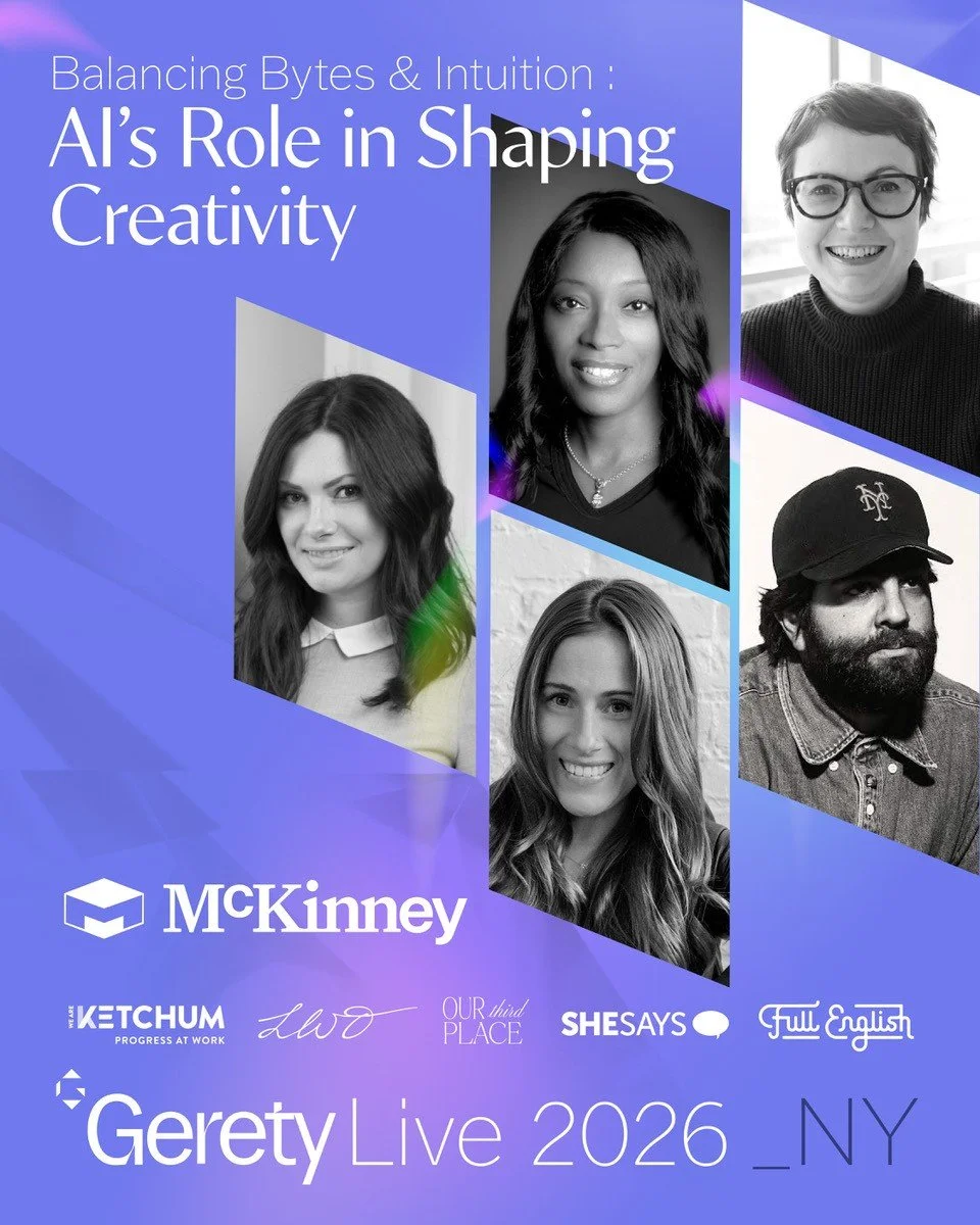We're proud sponsors of the next @geretyawards event in New York this Thursday. An outstanding lineup of panelists discussing AI's role in creativity...we can't wait!