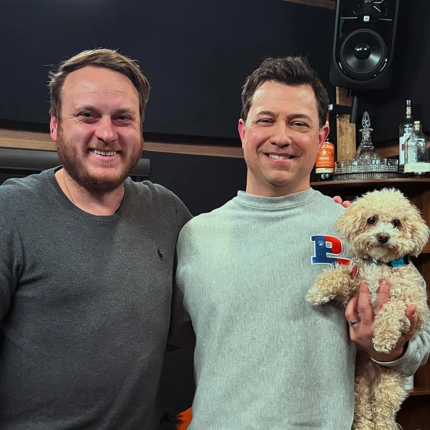 Kieran and @danschachner the puppy bowl ref in the studio recently! Don&rsquo;t forget to watch on @animalplanet