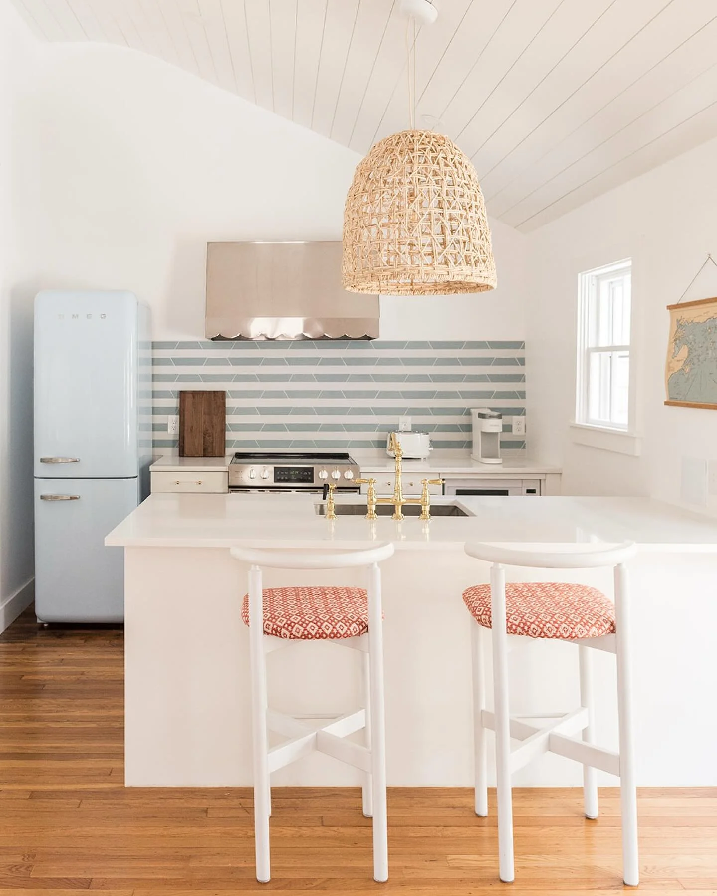 the existing kitchen at the #mixedusemini was definitely the tiniest kitchen we&rsquo;ve ever worked with. in fact, it was so small, the refrigerator didn&rsquo;t even fit in the room! as part of the renovation, we made a few changes to create a more