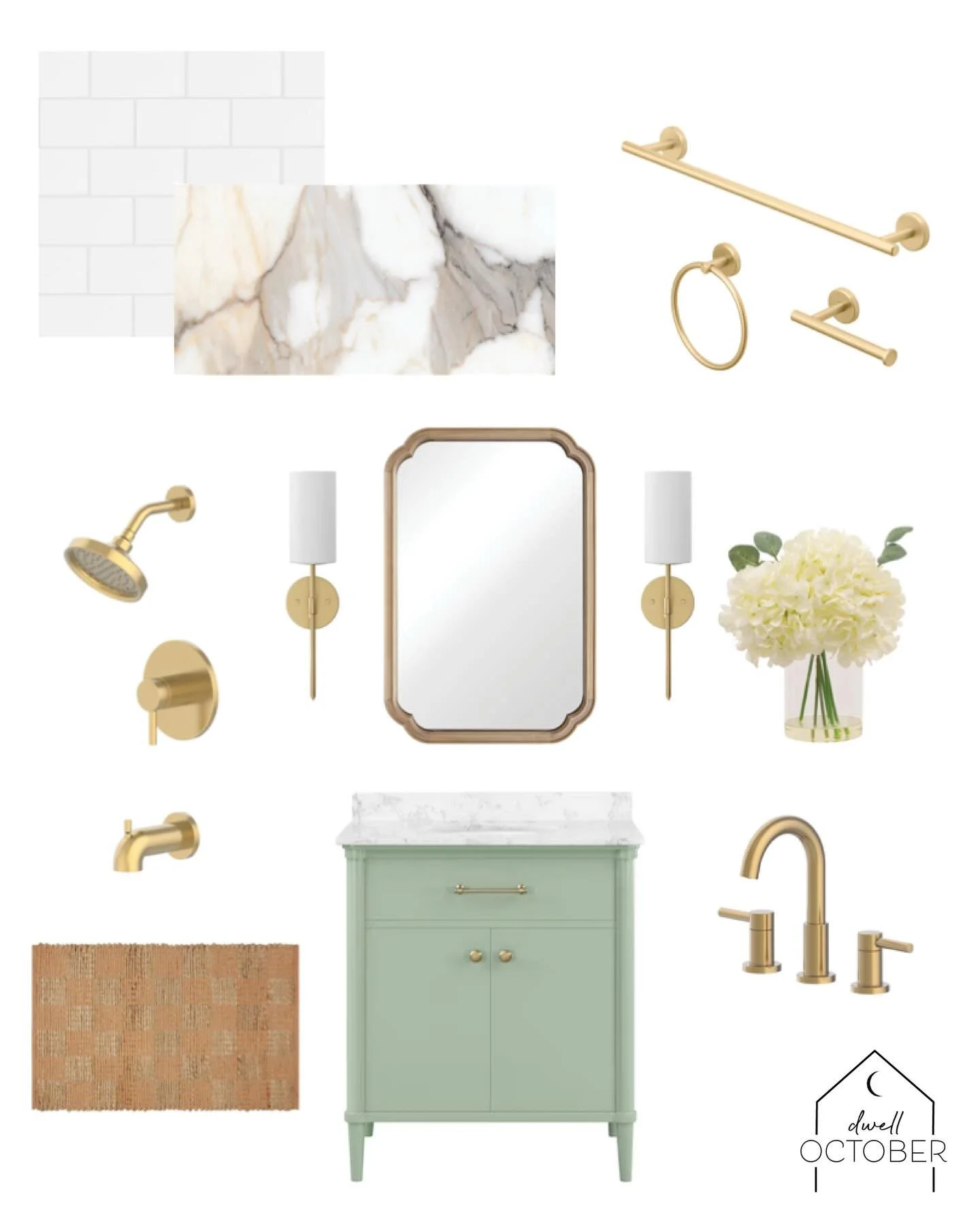 #AD here at #dwelloctoberstudio we&rsquo;re excited to team up with @loweshomeimprovement to create two beautiful bathroom designs featuring brand new products available at @loweshomeimprovement. both designs utilize the same tile: a simple white sub