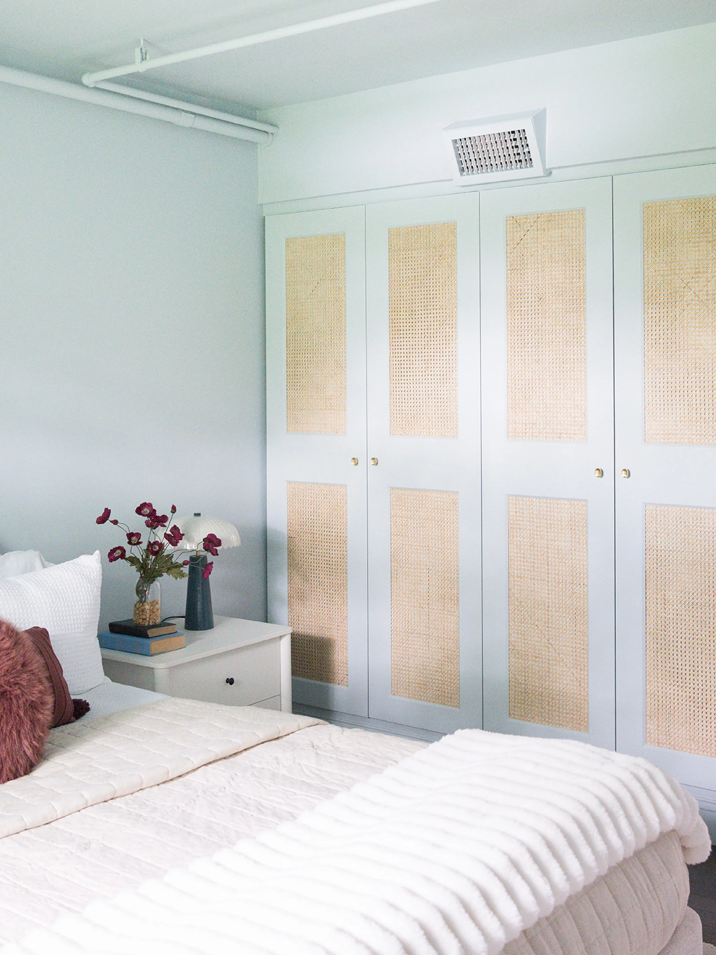 new #dwelloctoberstudio project alert! we&rsquo;re excited to share the finished photos of this condo renovation in downtown Salem. the design of this project was inspired by a Parisian apartment, so when the bedroom lacked storage, we added built-in
