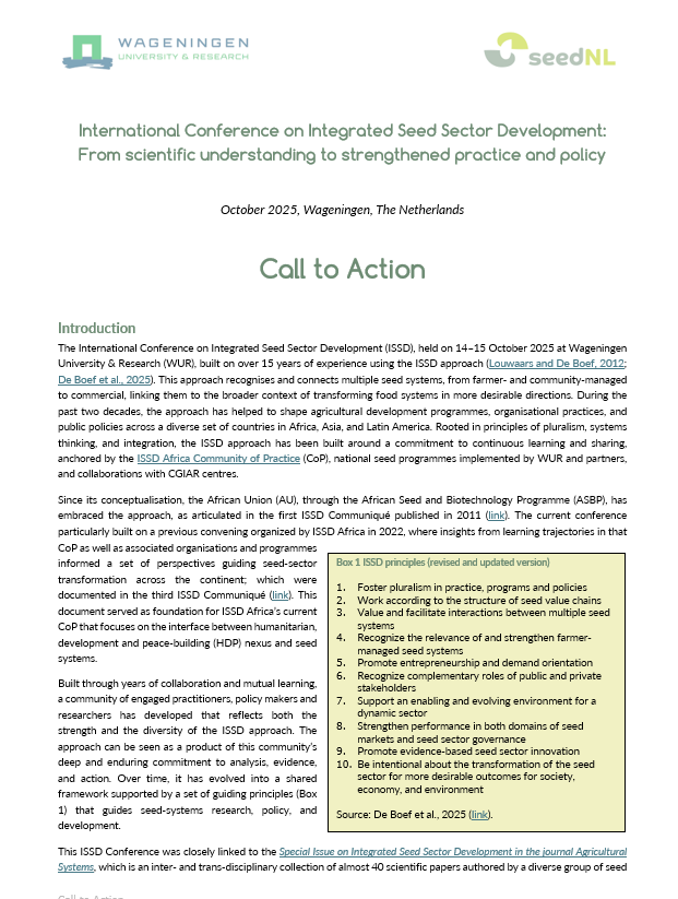 Call to Action: Shaping the Future of ISSD