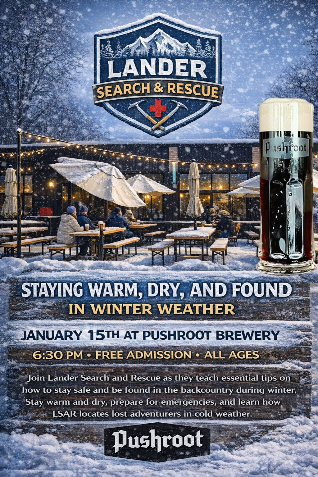 LNSA Winter Speaker Series: Lander Search & Rescue, Staying Warm, Safe and Found in Winter