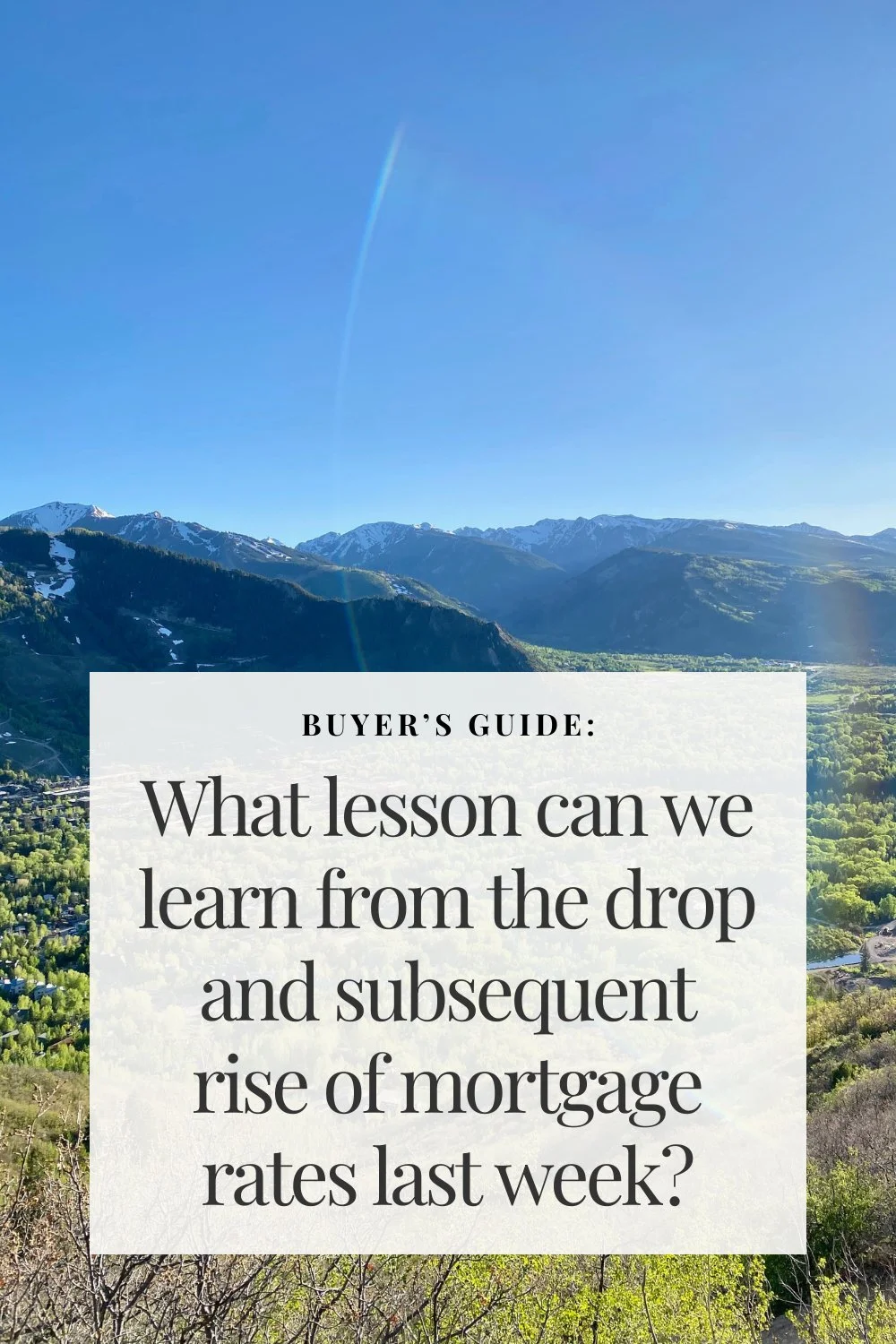 Buyer’s Guide: What lesson can we learn from the drop and subsequent resurgence of mortgage rates below and above 6% last week?