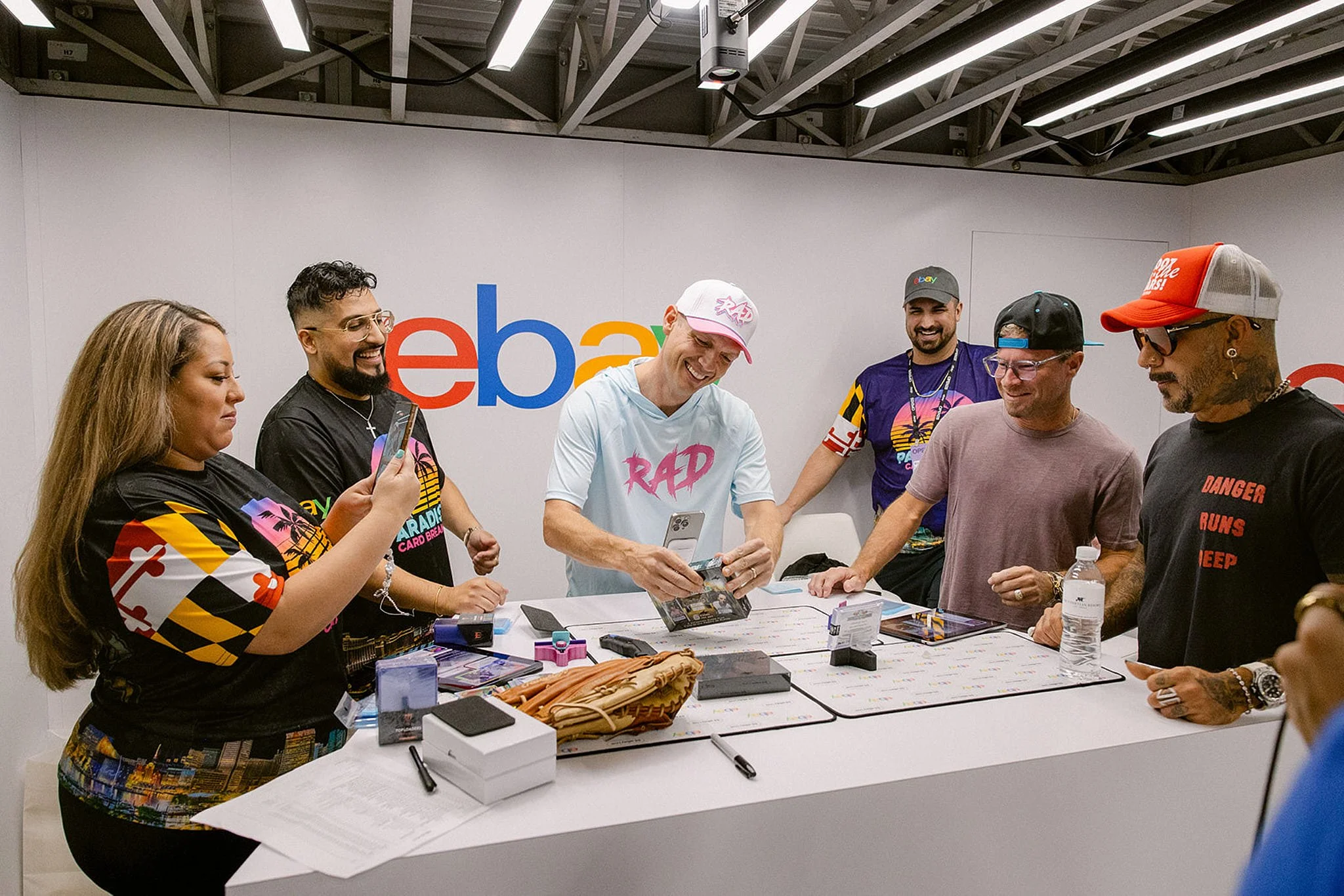 Group of eBay employees gathering and interacting at a branded event in San Jose, California. Interactive Silicon Valley corporate branding by Michaela Joy Photography.