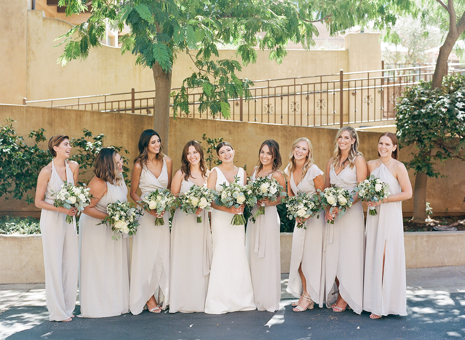 Group shot of wedding party. Portrait by San Francisco wedding photographer Michaela Joy Photography.