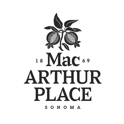 Logo for MacArthur Place Hotel & Spa in Sonoma. Professional event photography by Michaela Joy Photography for corporate retreats and private gatherings at MacArthur Place.