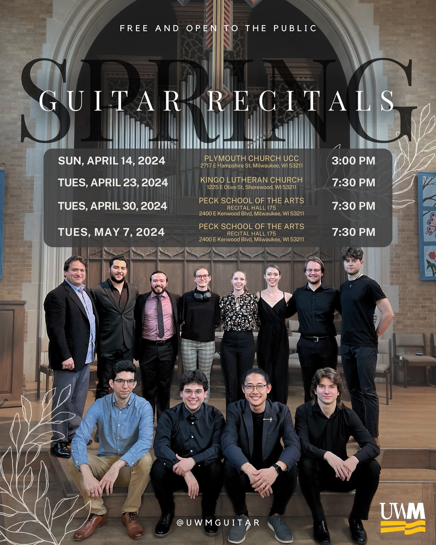 Our second studio recital of the spring semester is today! We are excited to share all of our hard work with you all!

Works by Villa-Lobos, Alb&eacute;niz, Regondi, Martin, Ayala, Dyens, Debussy, Del Rey, Walton, Ponce, Faur&eacute;, and more!!

- T
