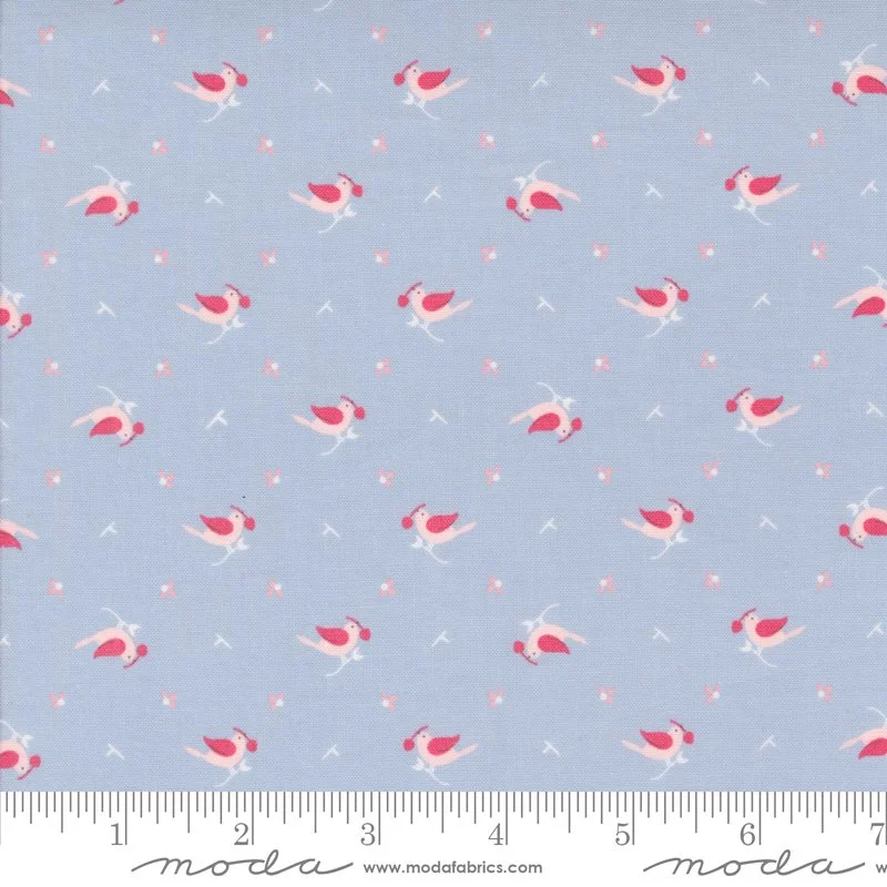 Hollyhocks Roses Early Bird Sky Yardage