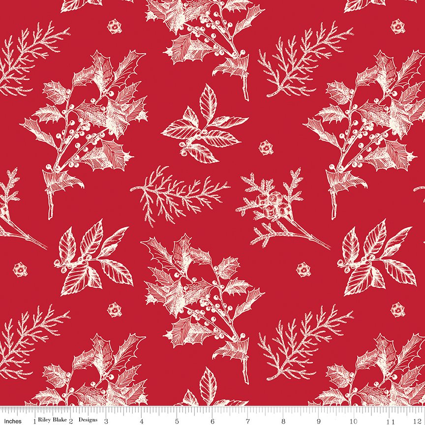 Old Fashioned Christmas Sprigs Red Yardage — Abby's Quilt Shop