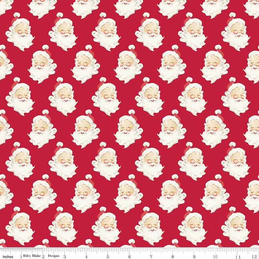 Merry Little Christmas Santa Red Yardage